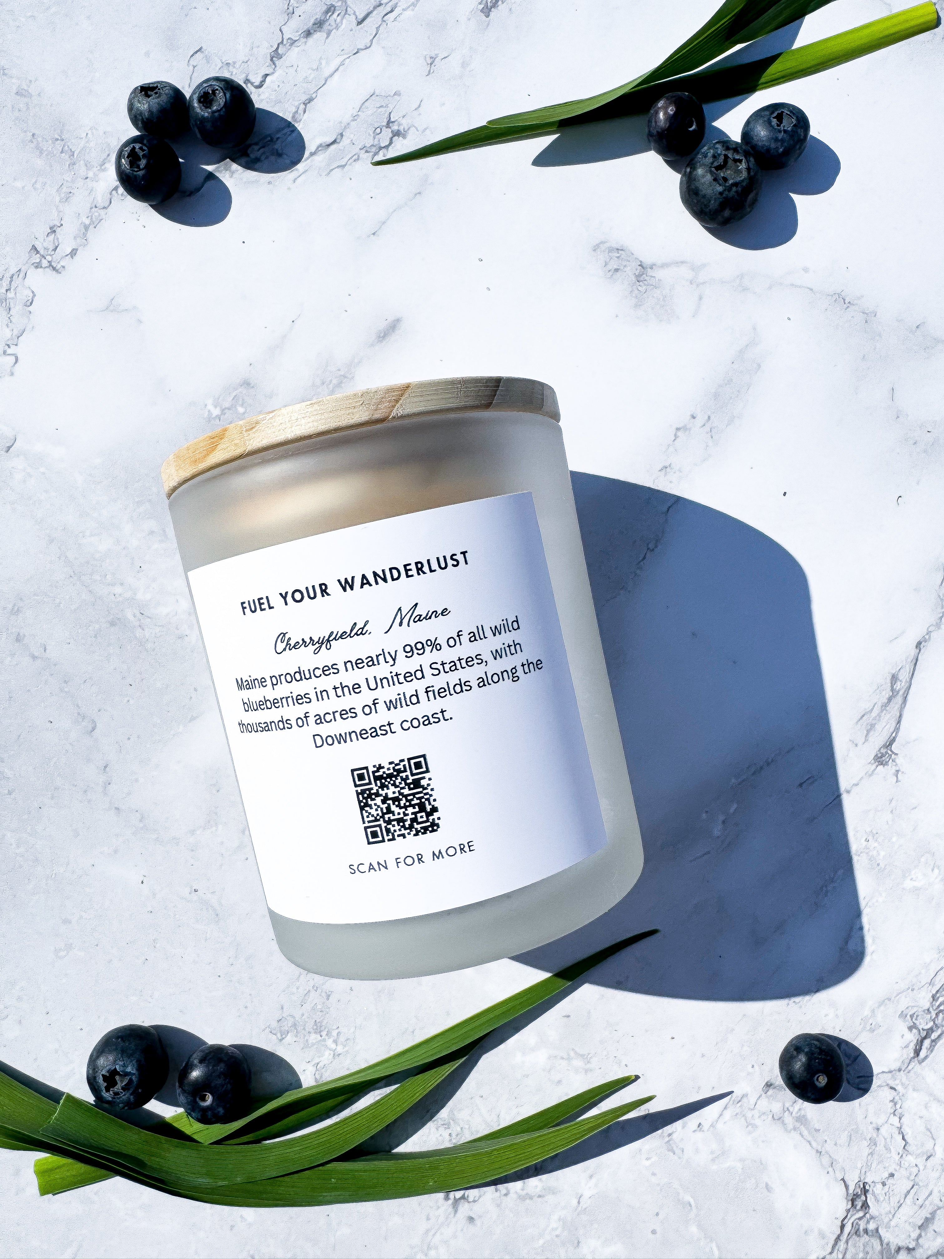 Wild Maine Blueberries Scented Soy Candle - Handmade Natural Aromatherapy Candle for Relaxation & Home Decor - Perfect for Bedroom, Bathroom & Cozy Evenings