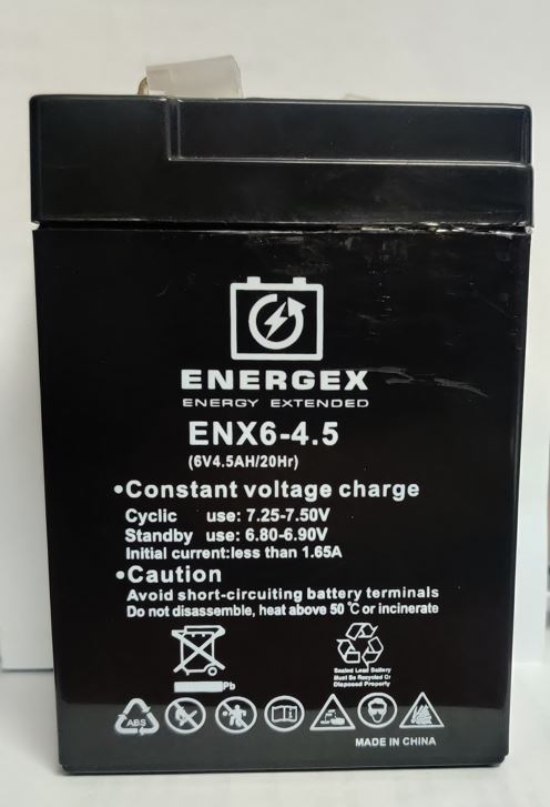 Energex SLA 6V 4.5Ah F1 Rechargeable Battery - Power Backup for Emergency Lights, Security Systems & Medical Equipment