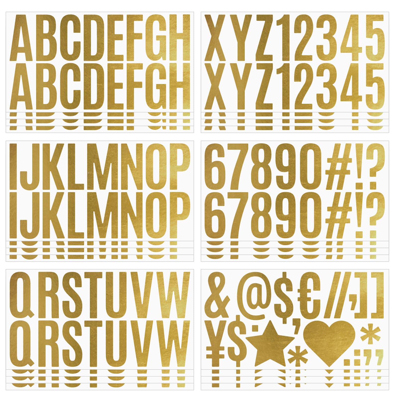 400 PCS Gold Letter Stickers - 24 Sheets Large 2.5 Inch Self-Adhesive Alphabet & Number Stickers, Waterproof for Bulletin Boards, Mailbox Labels, DIY Crafts, Scrapbooking & Home Decor Projects