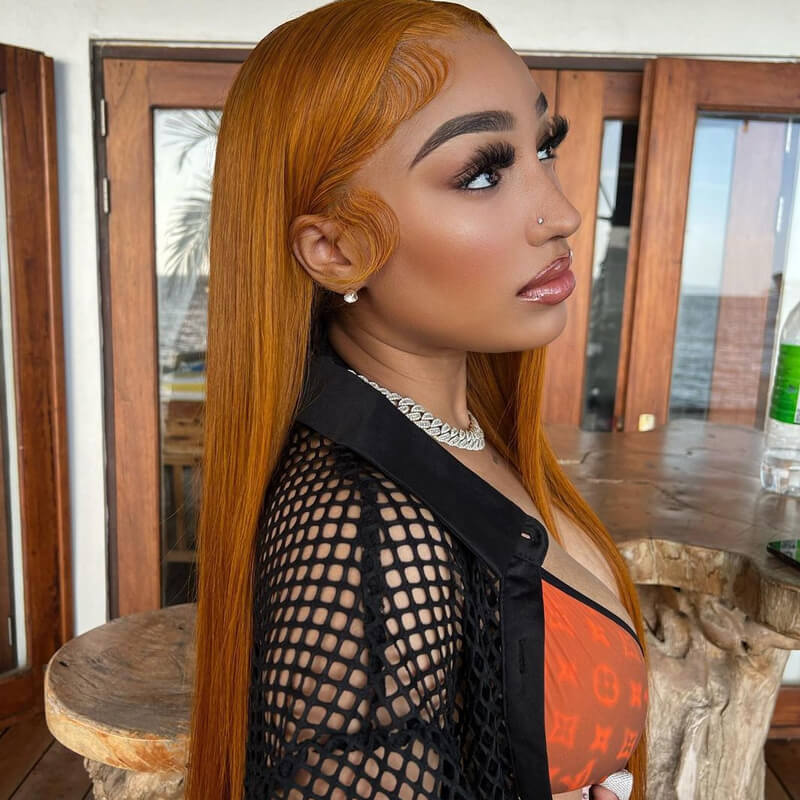 Eullair Golden Yellow Body Wave/Straight Wig with Transparent Lace Front - 100% Human Hair Wigs for Black Women | Natural Look for Daily Wear, Parties & Special Occasions