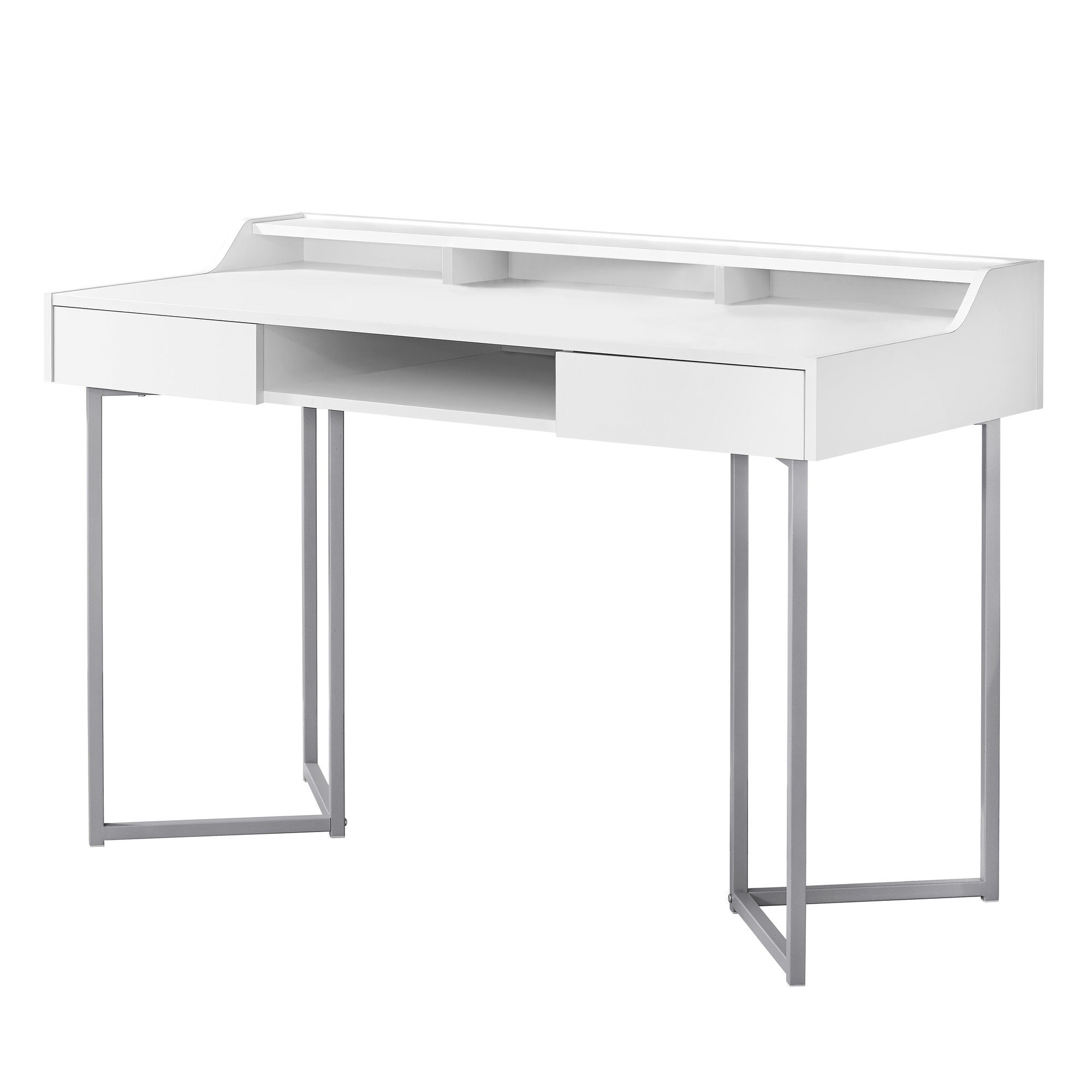 48L White & Silver Metal Office Series Storage Cabinet - Perfect for Home Office, Classroom, and Workspace Organization