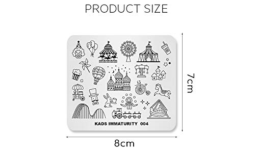 Cute Clown Nail Stamping Plates - KADS DIY Nail Art Templates for Manicure (IM004) | Professional Nail Design for Parties, Halloween & Special Occasions