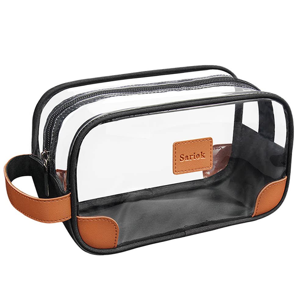 TSA Approved Clear Toiletry Bag for Travel - Waterproof Cosmetic & Makeup Organizer with Sturdy Zipper & Handle - Transparent Travel Pouch for Women & Men - Perfect for Airports, Gym, Camping & Cruise Essentials