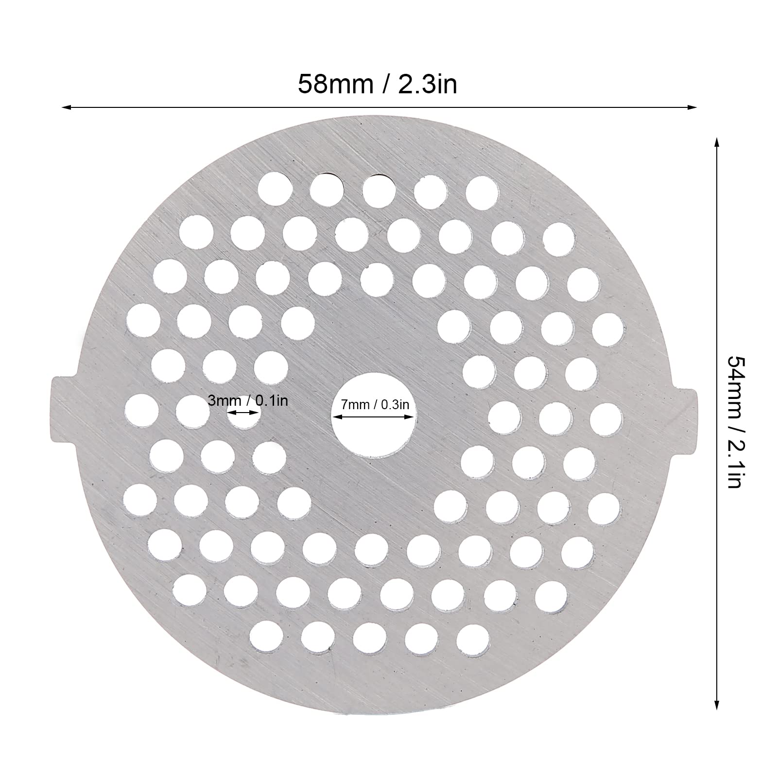 Stainless Steel Electric Mincer Blade & Grinding Plate with 3mm Round Holes - Compatible with Size 5 Stand Mixers & Meat Grinders - Perfect for Home Kitchen, Butcher Shop & Food Processing