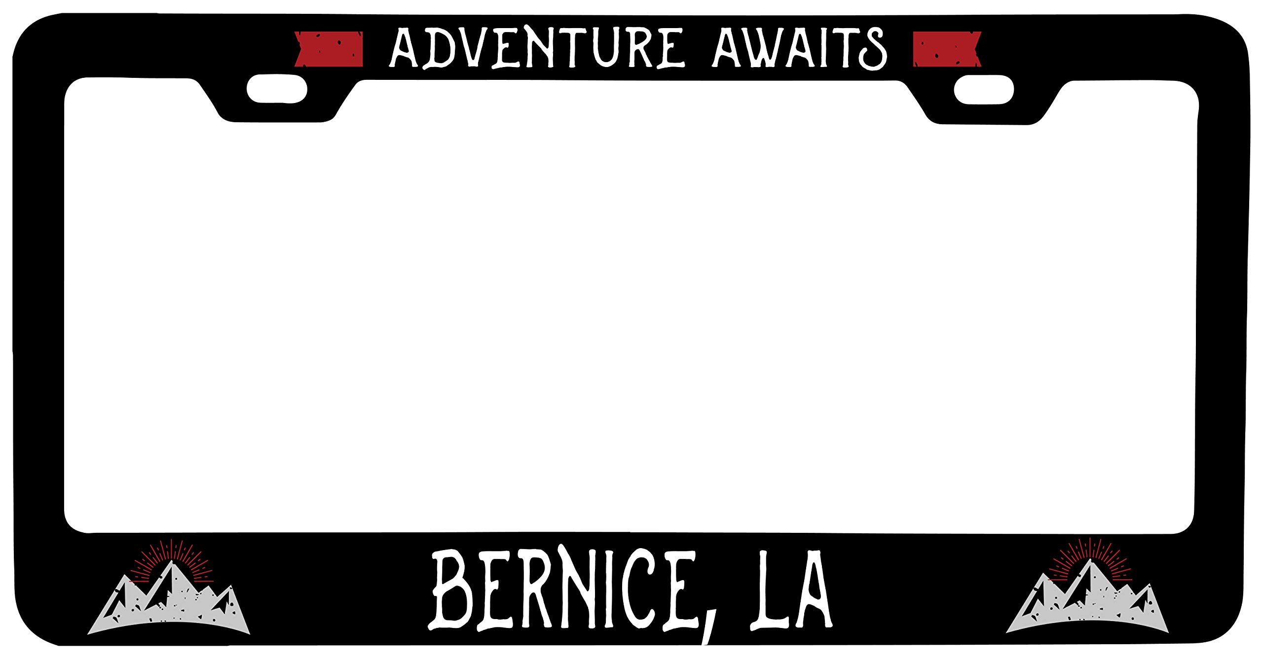 Bernice Louisiana Vanity Metal License Plate Frame - Custom Car Accessories for US Vehicles - Perfect for Cars, Trucks & SUVs - Show State Pride & Personal Style