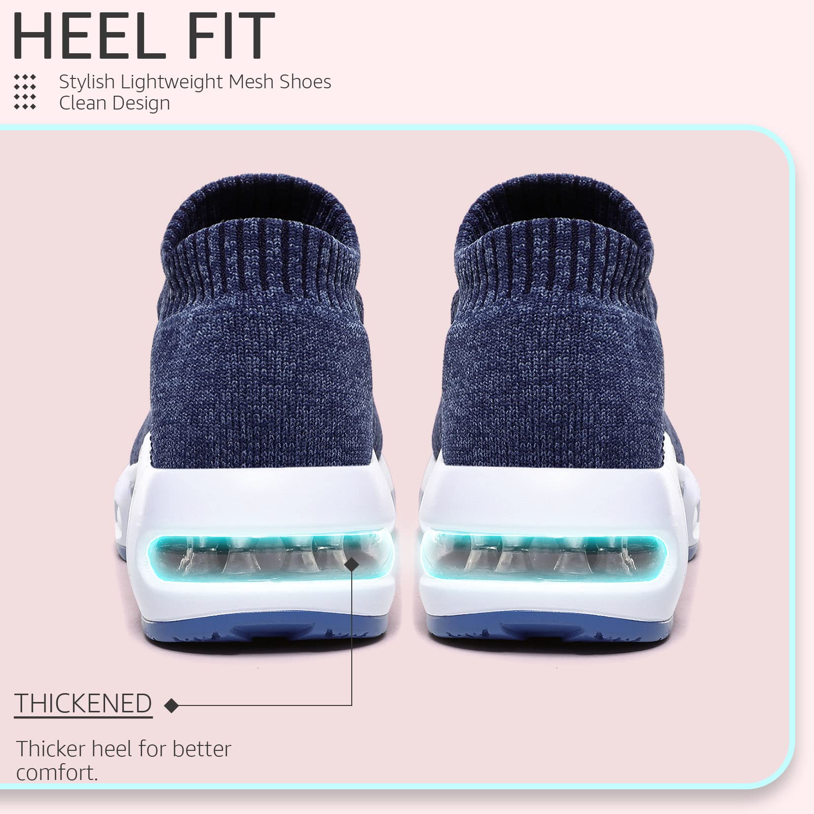Women's Slip-On Casual Sneakers - Air Cushion Walking Shoes with Mesh Breathable Upper & Arch Support - Perfect for Gym, Workout, Travel & Everyday Wear