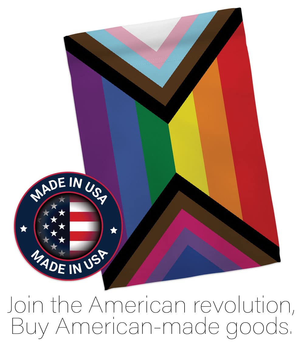 Americana Home & Garden Progress Bisexual Pride Flag - Double-Sided Rainbow LGBT House Banner for Yard, Garden & Wall Decor - Support Gay, Pansexual & Transgender Rights - Made in USA - Perfect for Pride Month, Parades & LGBTQ+ Ally Displays