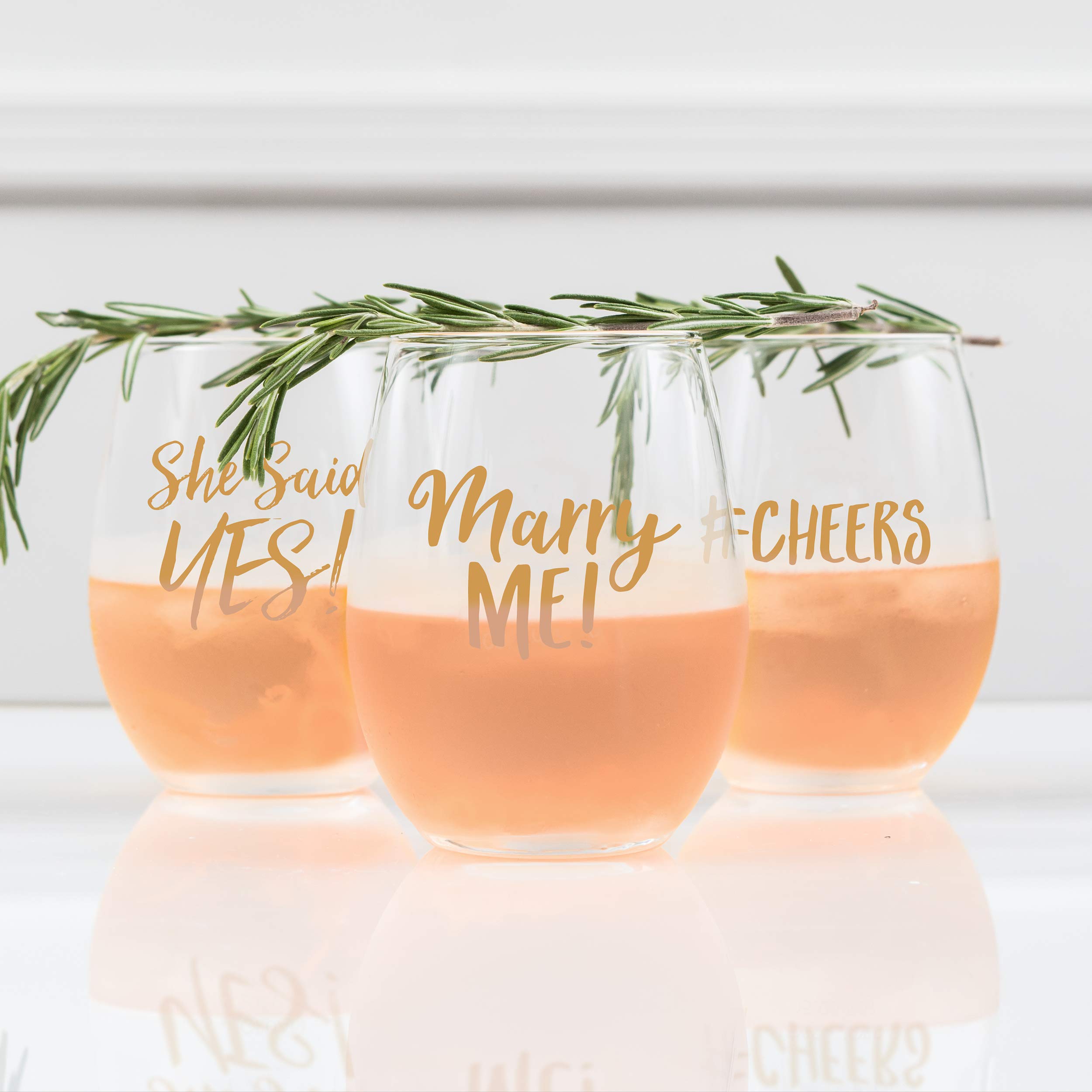 Personalized Large Stemless Wine Glass 15oz - 36 Pack Bulk Set for Weddings, Parties & Events | Custom Engraved Couple Gift, Bridal Shower Favors, Anniversary Celebration