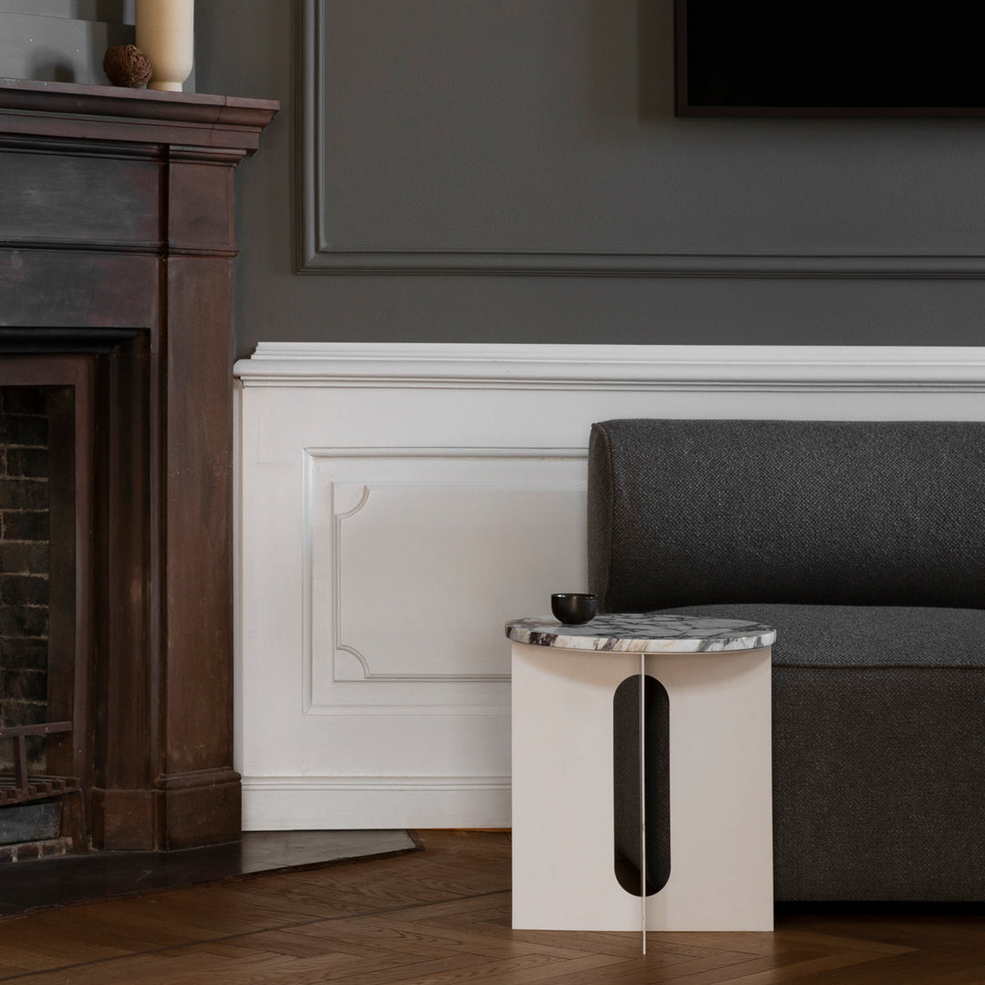 Modern Androgyne Side Table - Minimalist Nightstand, Bedside Table for Bedroom, Living Room & Office - Stylish End Table with Storage Shelf