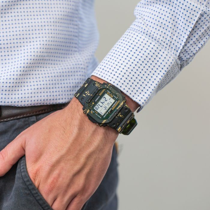 G-Shock DW5600CC-1 Digital Watch with Circuit Board Camo Design - Durable Shock-Resistant Sports Watch for Men, Outdoor Activities & Military Use