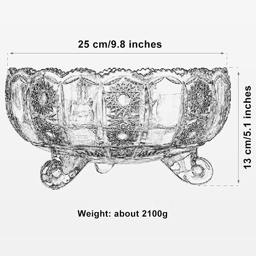 Elegant Crystal Glass Fruit Bowls & Cake Stands - Stylish Table Centerpiece for Snacks, Desserts, and Home Decor | Perfect for Living Room Coffee Table, Party Serving, and Food Display Plates
