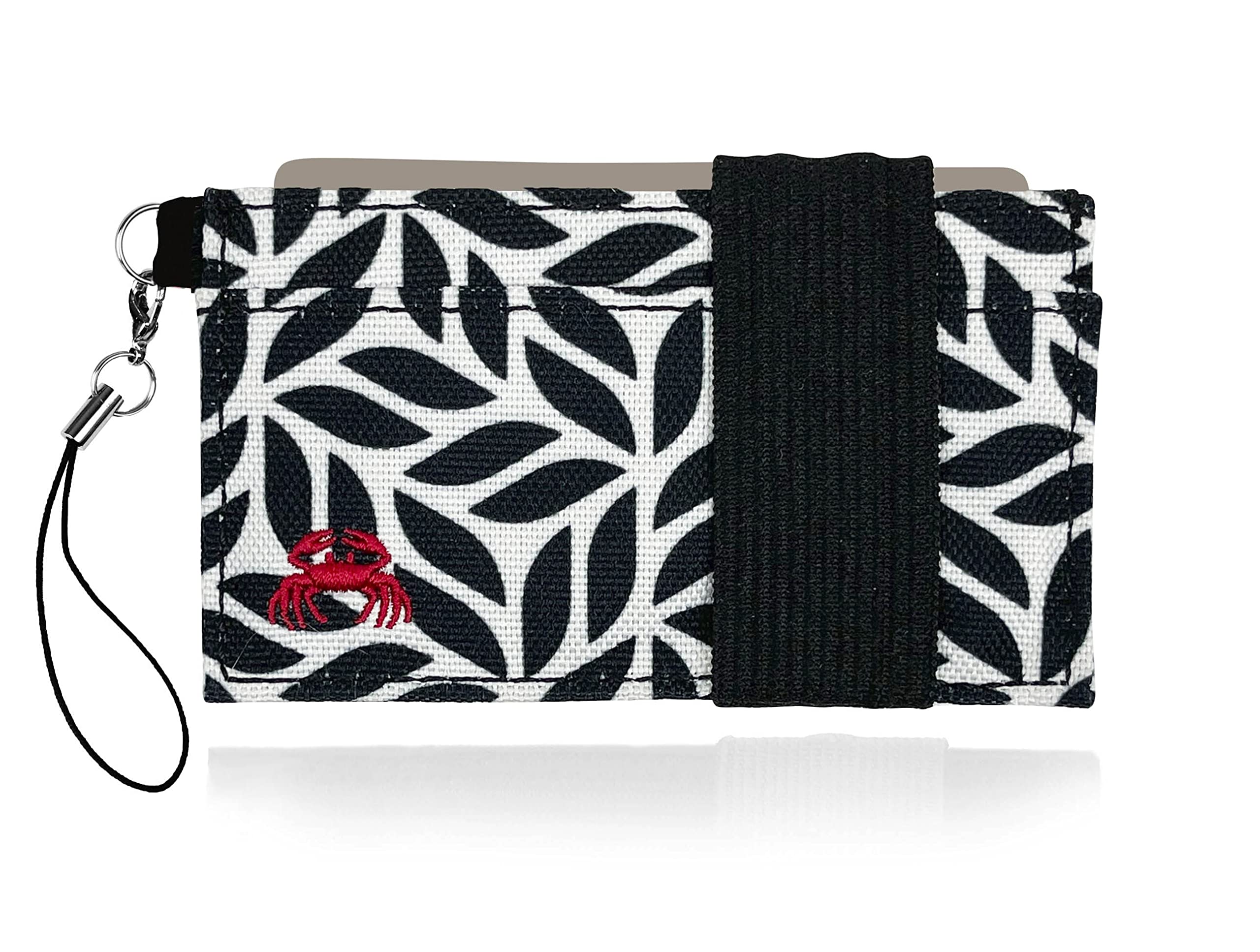 Vintage Floral Canvas Front Pocket Wallet - Minimalist Slim Wallet for Men & Women - Holds Cards, Cash, Phone & Keys - Ultra Thin 4
