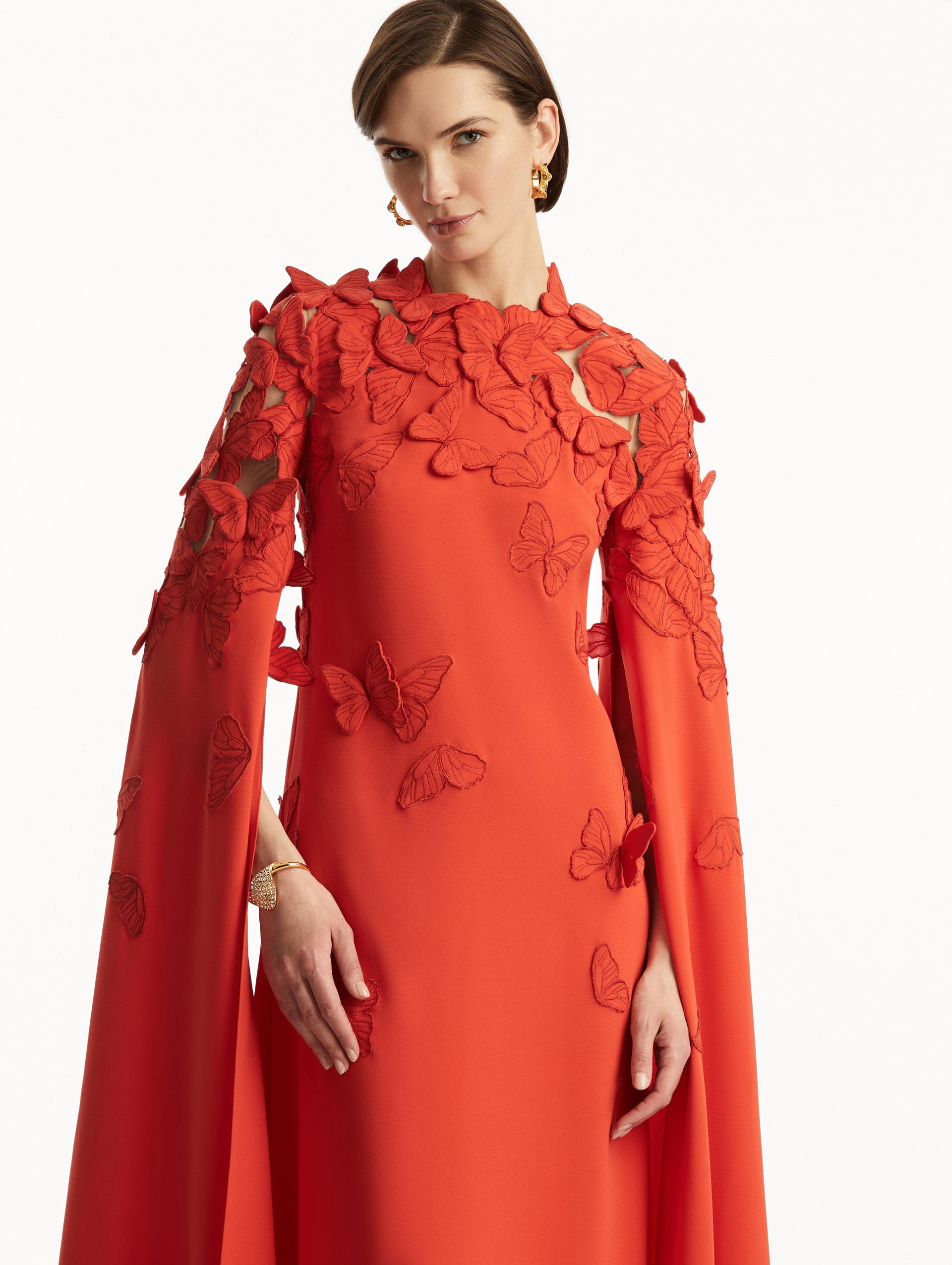 Elegant Butterfly Embroidered Caftan Dress - Boho Chic Flowy Maxi Dress for Women - Perfect for Beach Cover Up, Summer Vacation & Boho Fashion