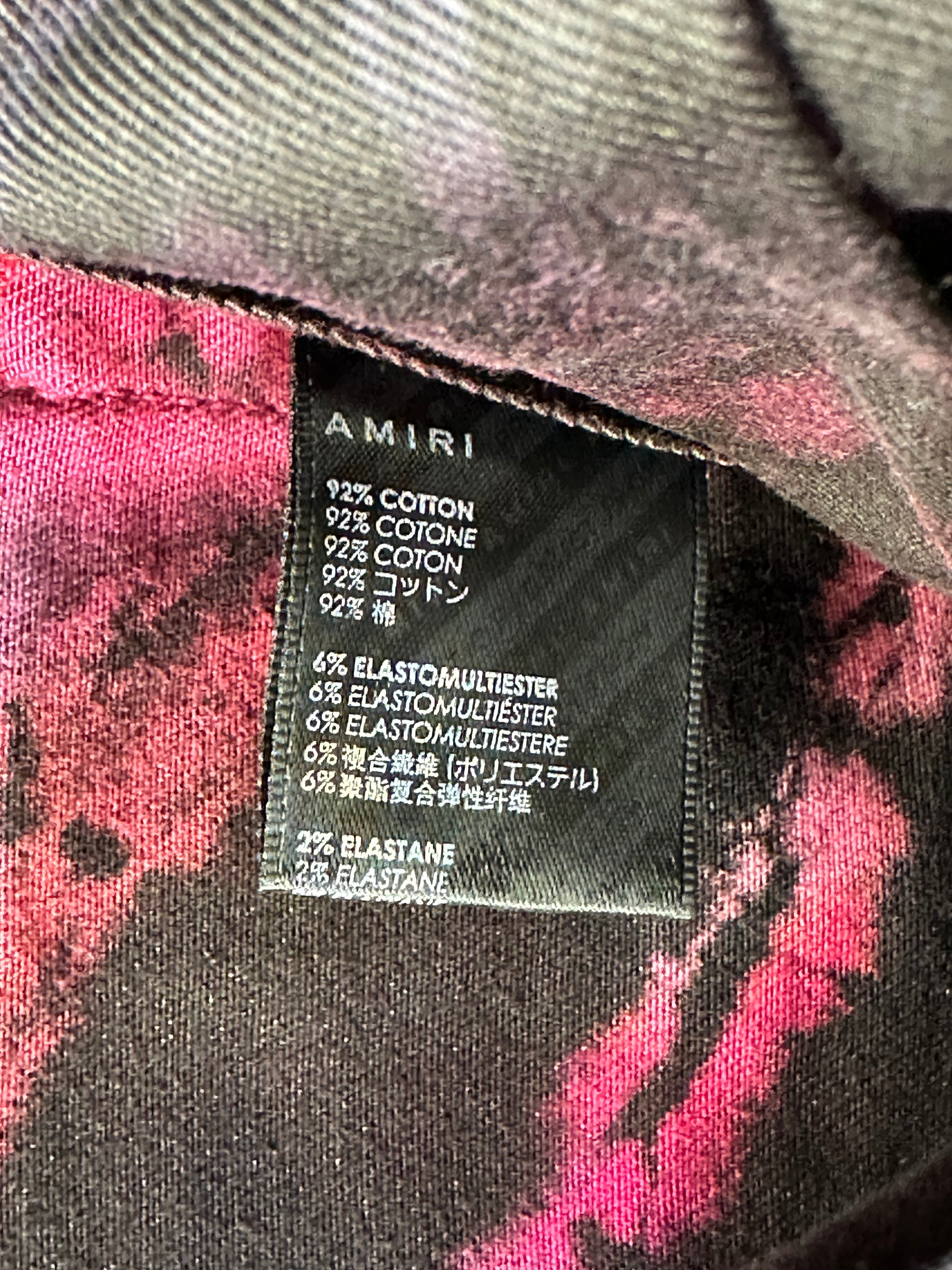 Amiri Black Multicolor Tie Dye Jeans for Men - Distressed Skinny Fit Denim Pants - Streetwear Fashion for Casual Outfits & Night Out
