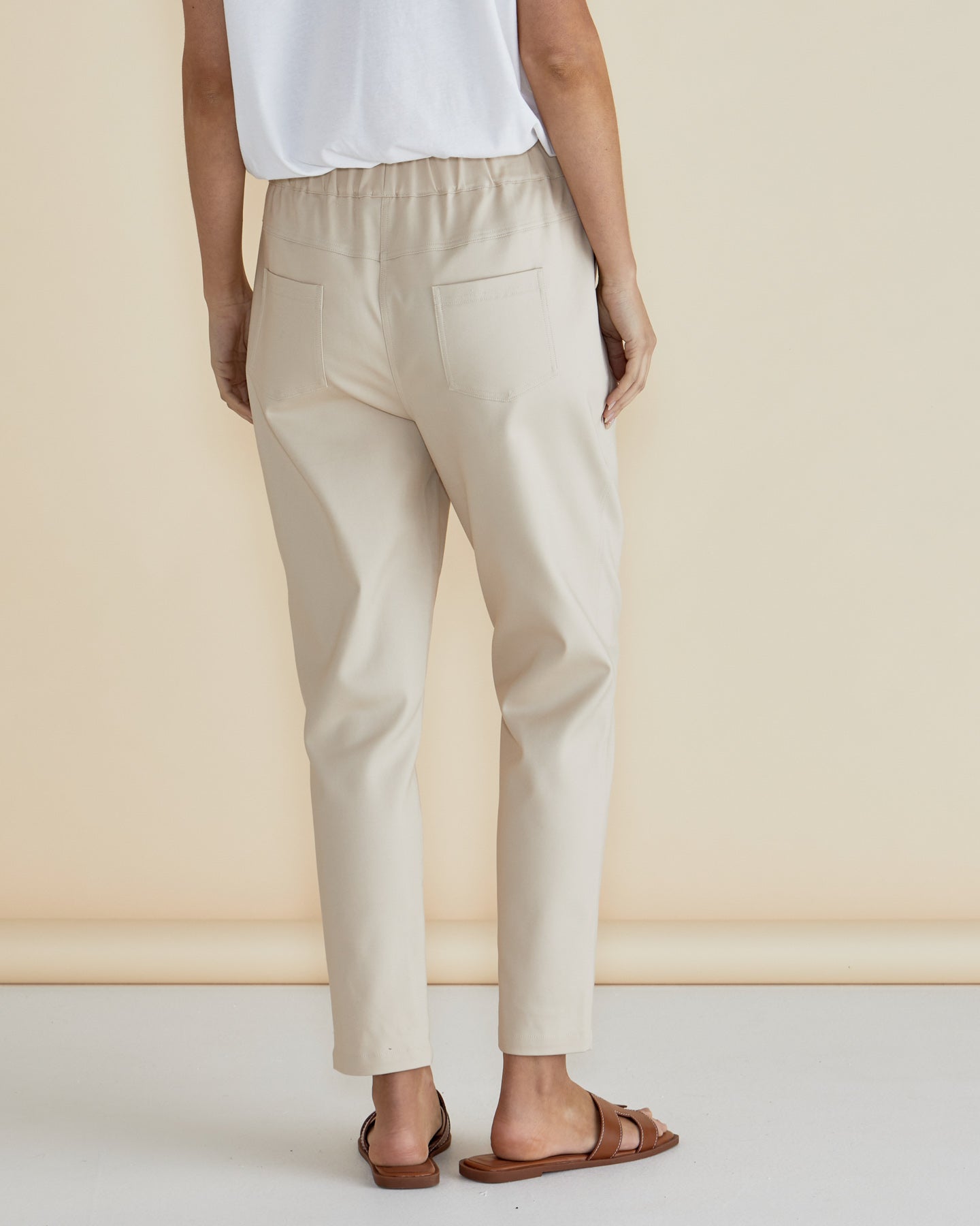 Betty Basics Kenzie Jogger Pants for Women - Soft Comfortable Lounge Pants with Elastic Waistband - Perfect for Yoga, Running, Travel & Home Wear (Cream)