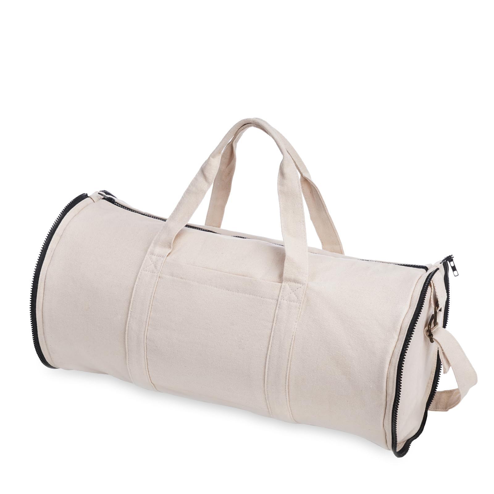 20 Inch Foldable Gym Bag for Men & Women - Lightweight Duffel Bag with Inner Pockets - Perfect for Sports, Travel & Workout (Rice White, Medium Size)
