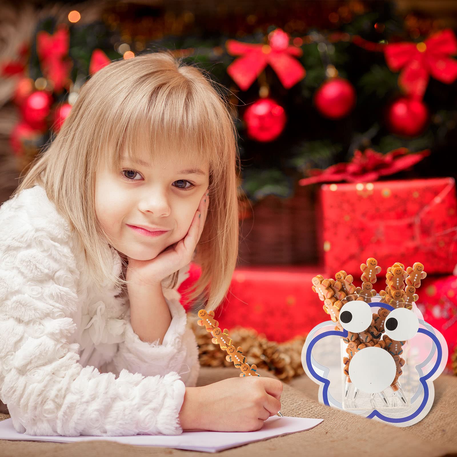 Christmas Stackable Gingerbread Man Pencils - 30 Pack Fun Novelty School Supplies for Kids, Holiday Party Favors, Classroom Gifts & Stocking Stuffers - Perfect for Christmas Celebrations, Birthday Parties & Back-to-School Supplies