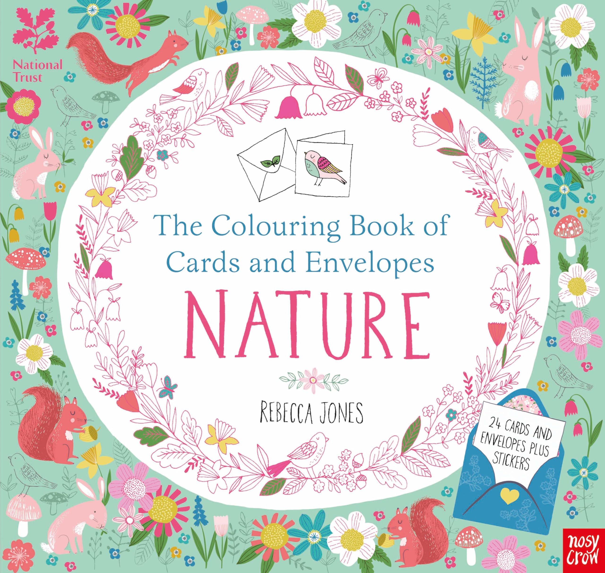 National Trust Nature Coloring Book of Cards & Envelopes - 20 Beautiful Floral & Wildlife Designs for Relaxation, Gifts & DIY Crafts | Adult Coloring Cards Series for Stress Relief & Creative Expression