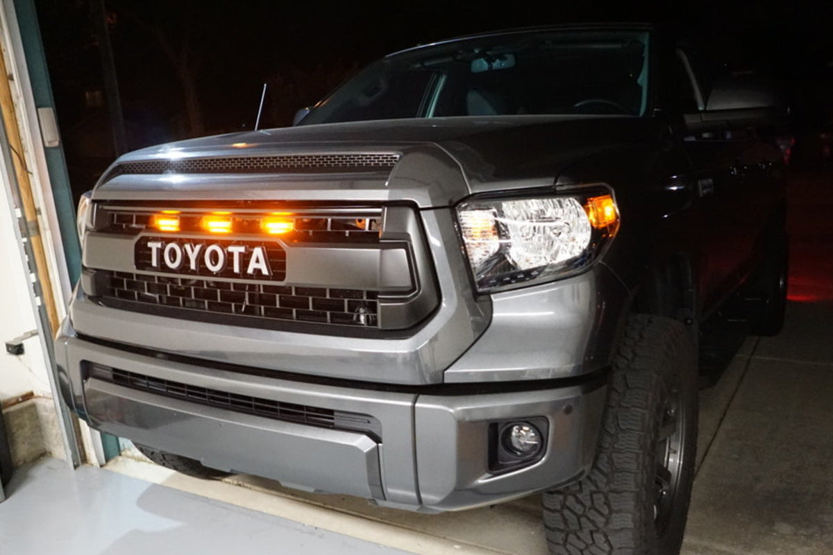 3PCS Amber LED Grille Running Light Kit Compatible with 2014-2021 Toyota Tundra TRD Pro - Durable Off-Road Lights for Enhanced Visibility & Style