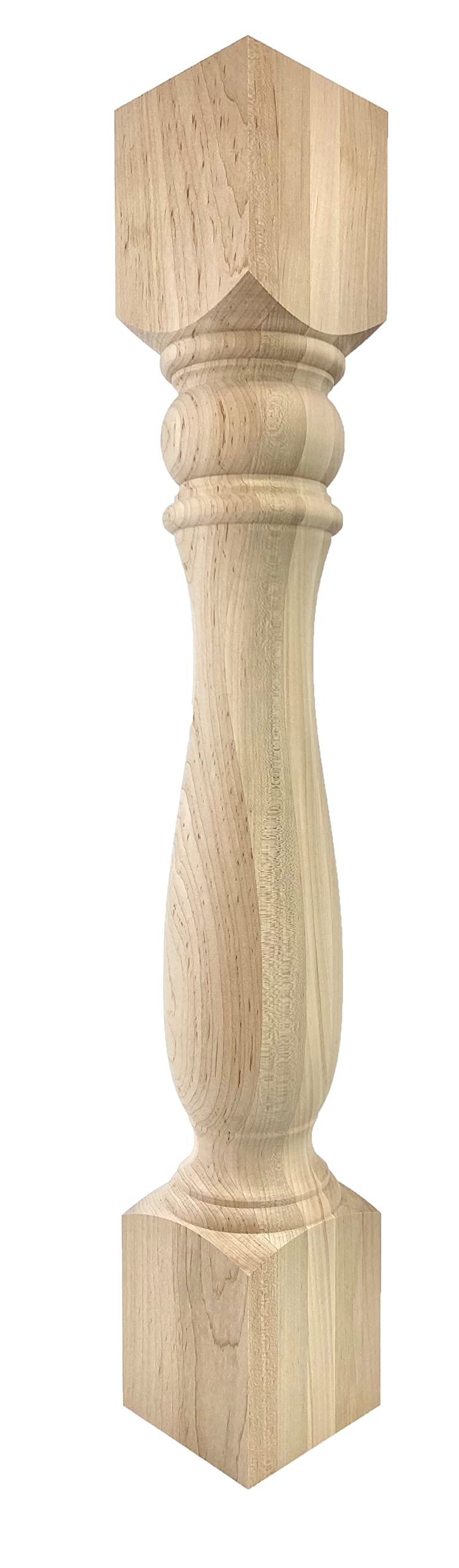 34.5 Inch Tall Maple Wood Traditional Island Post - Perfect for Porch, Deck, and Garden Decor | Handcrafted Wooden Column for Home & Outdoor Use