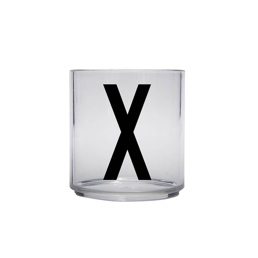 DESIGN LETTERS Kids Personal Drinking Glass - Drop Safe, BPA-Free, Durable Letter X Design - Perfect for Home, School, and Travel Use
