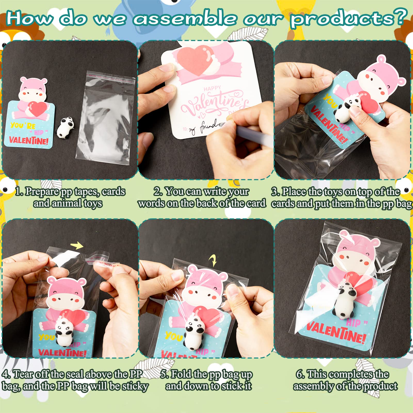 36Pcs Valentine's Day Cards with Cute Animal Mochi Squishy Toys - Perfect for Kids Classroom Exchange, School Party Favors & Valentine Gifts (Great for Classroom Activities, Birthday Parties & Holiday Celebrations)