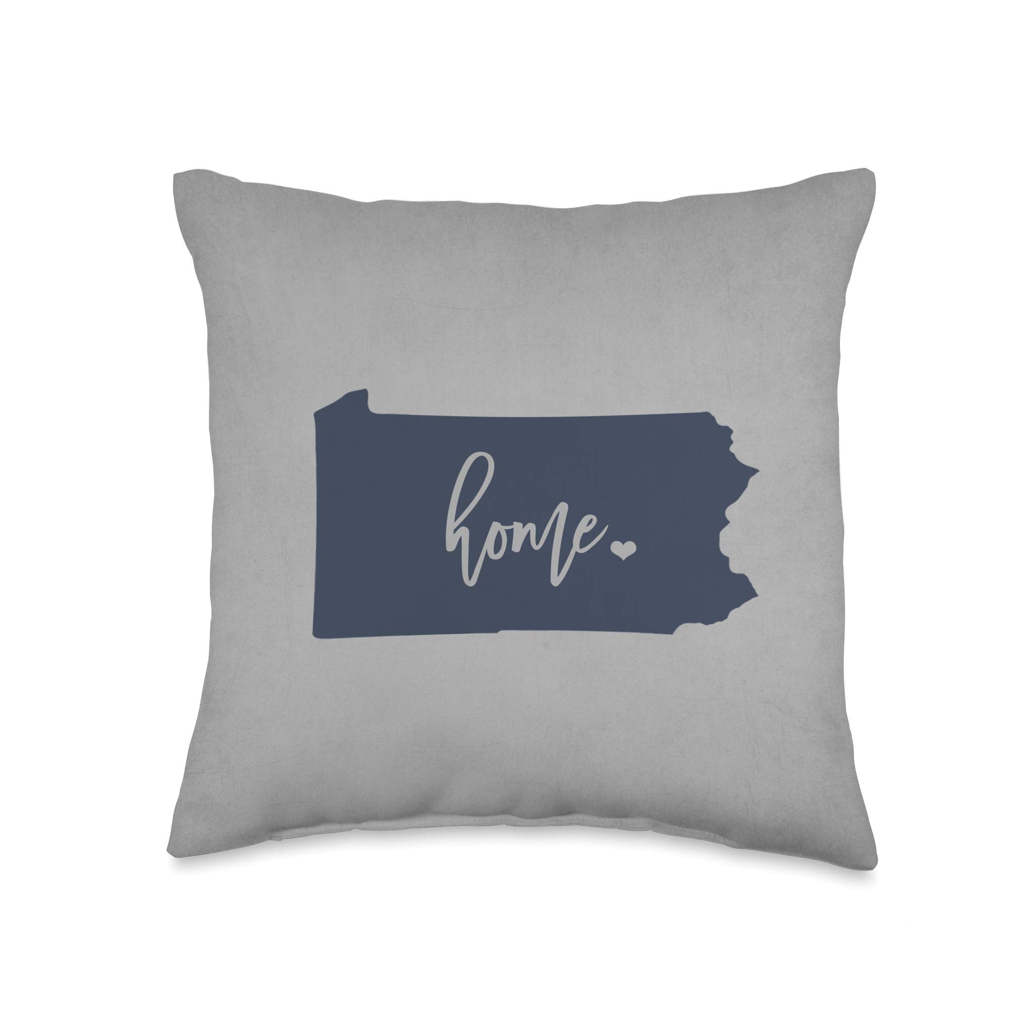 Pennsylvania Home State Decor Navy & Grey Throw Pillow - Cozy Couch Pillow for Living Room, Bedroom & Dorm