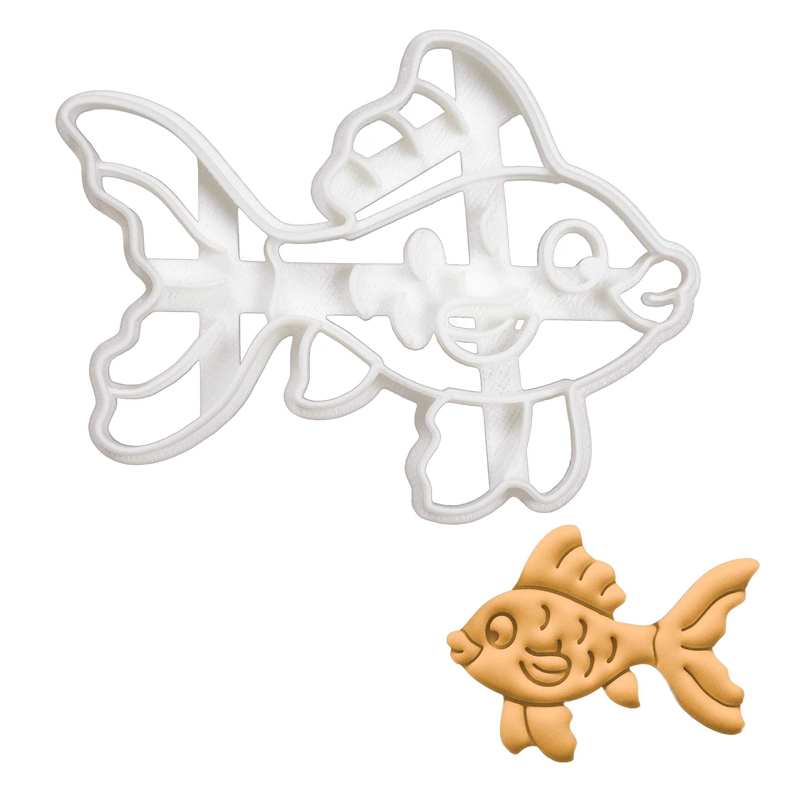 Bakerlogy Goldfish Cookie Cutter - Stainless Steel Fish-Shaped Baking Tool for Cookies, Fondant, Pastry - Perfect for Kids' Parties, DIY Baking, and Holiday Treats
