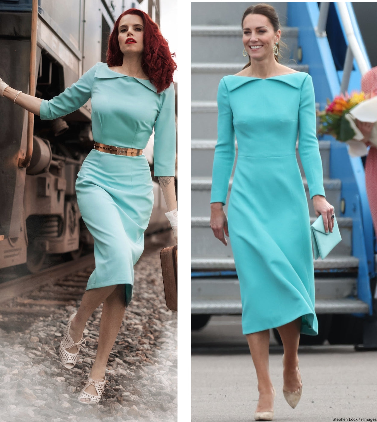 Kate Light Turquoise Wiggle or A-Line Dress - Elegant Women's Party & Cocktail Dress for Evening Events