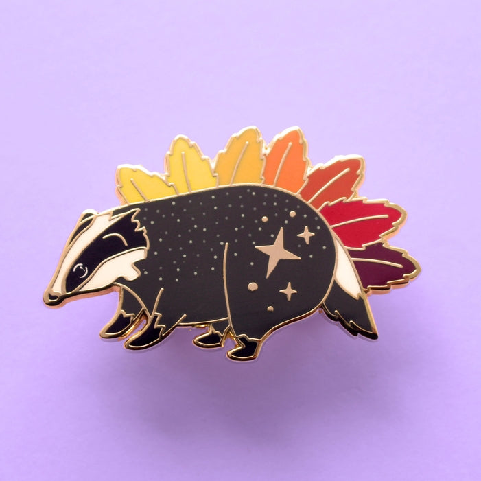 Badger Enamel Pin - Cute Animal Brooch for Jackets & Backpacks | Fall Autumn Collection | Perfect Gift for Nature Lovers & Hikers