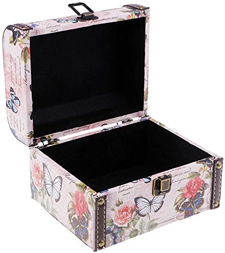 Taotenish Wooden Jewelry Box with Butterfly & Rose Design - Premium Treasure Storage Organizer for Necklaces, Rings & Earrings - Perfect Gift Box for Women, Brides & Jewelry Lovers (Home Decor & Travel Use)