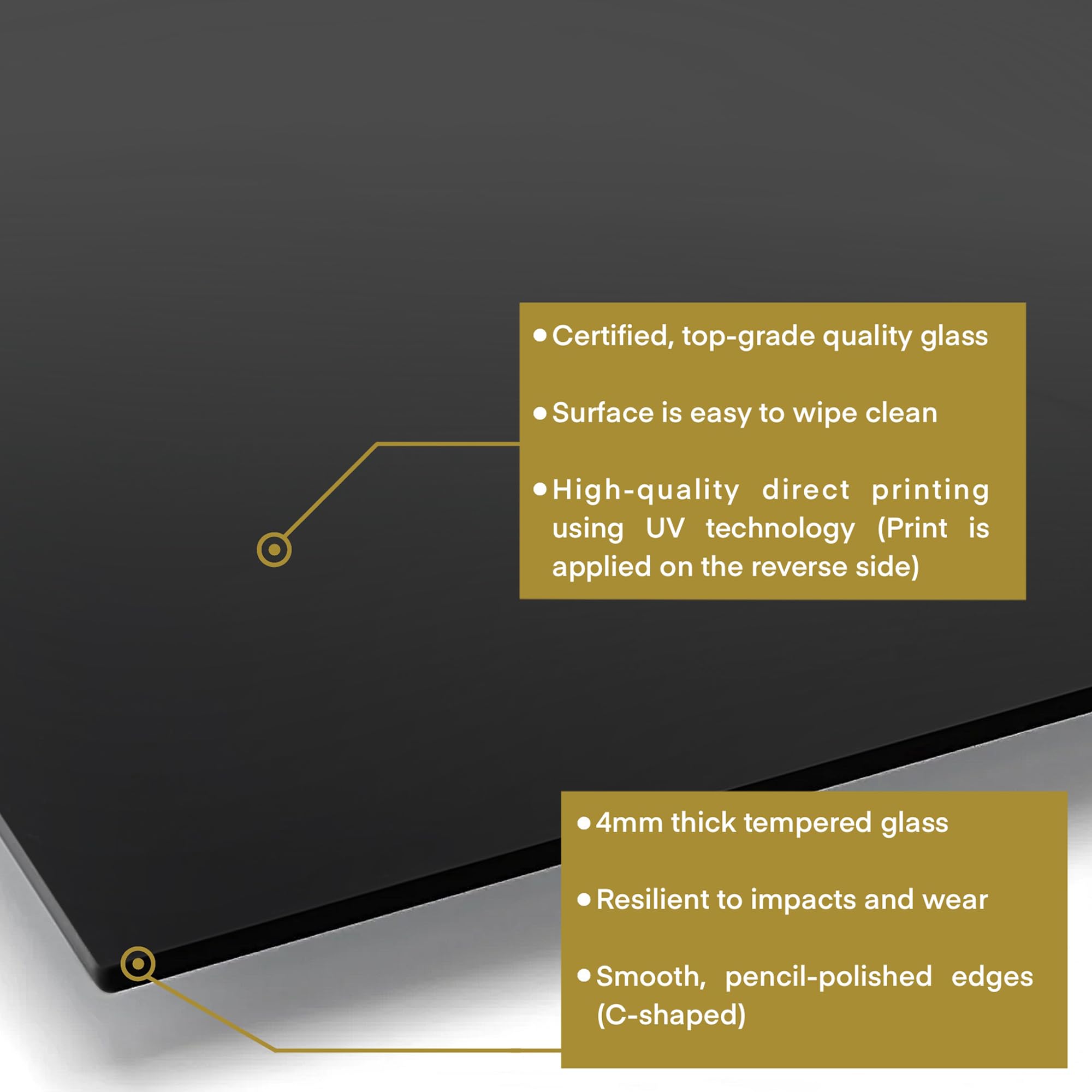 Premium Tempered Glass Kitchen Backsplash - Heat Resistant Stove Backsplash with Peel & Stick Installation | Easy to Clean Splash Guard for Cooking, Baking & Food Prep Areas