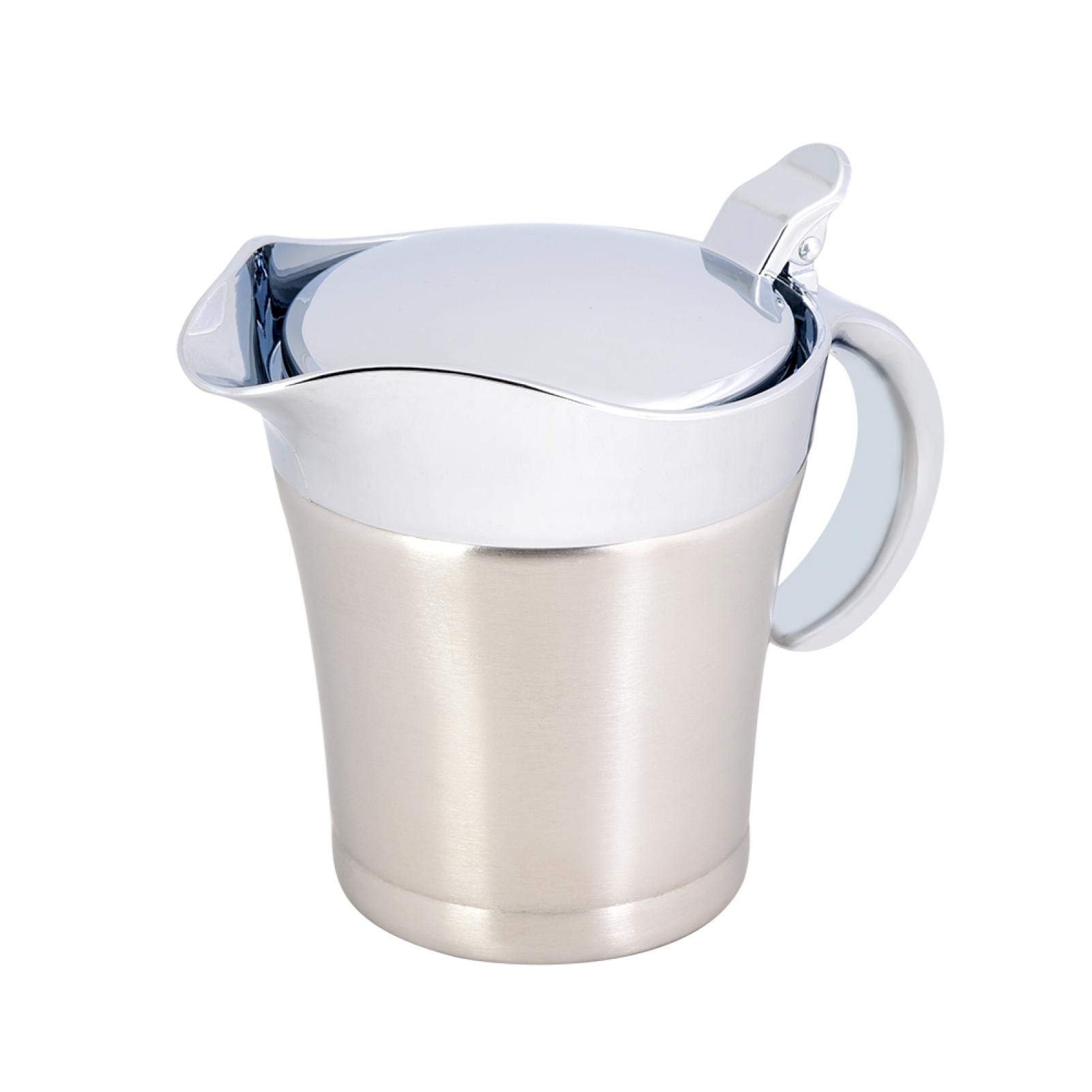 Premium 304 Stainless Steel Insulated Sauce Pot & Gravy Jug - 450ml Small Size for Restaurants, Kitchens - Perfect for Mustard, Ketchup, BBQ Sauce & Salad Dressing - Ideal for Commercial Use, Catering & Home Cooking