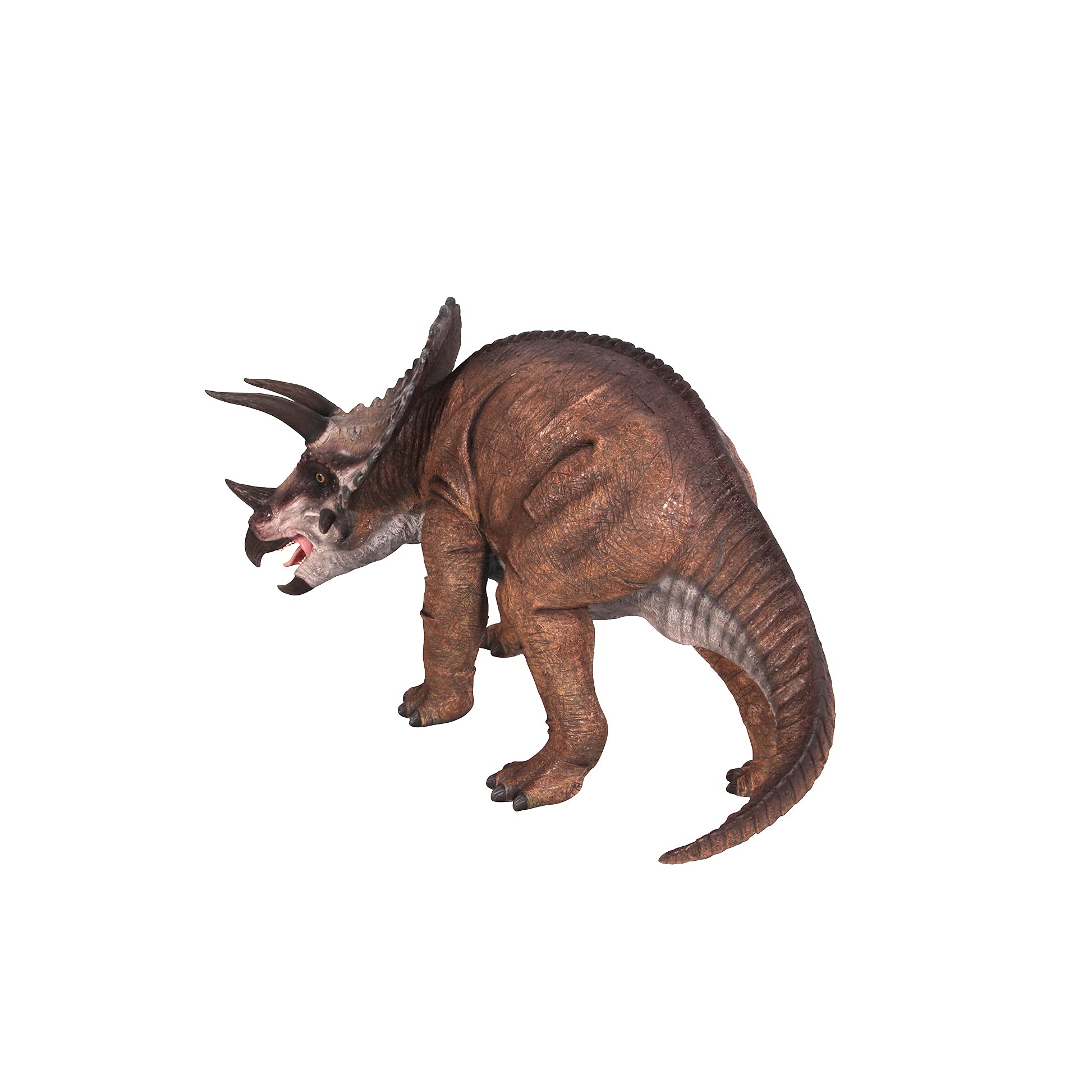 Design Toscano Triceratops Scaled Dinosaur Statue - Lifelike Prehistoric Dinosaur Decor for Home, Office, or Garden - Perfect for Dinosaur Lovers and Jurassic Themed Spaces