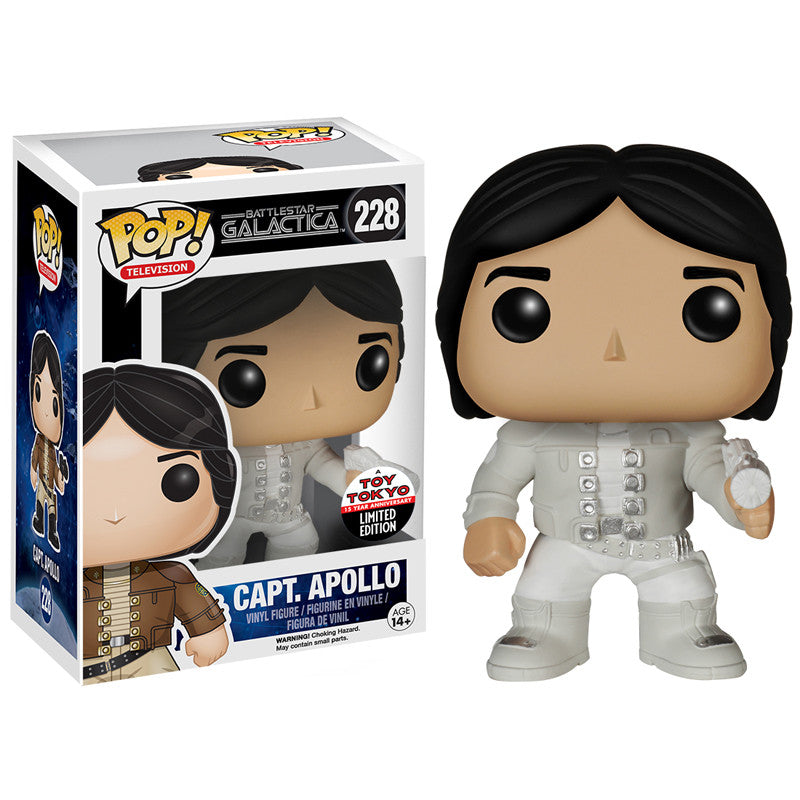 Battlestar Galactica Pop! Vinyl Figure - Captain Apollo in Terra Uniform | Toy Tokyo Exclusive Collectible #228 | Perfect for Sci-Fi Fans & Pop Culture Collectors