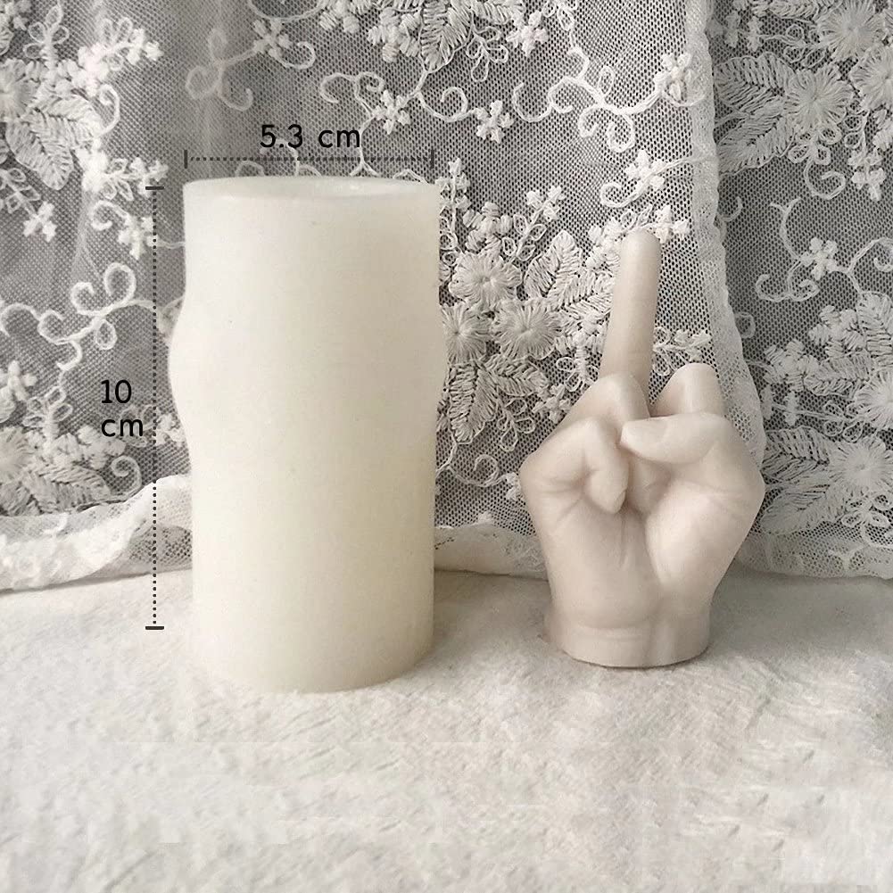 3D Hand Gesture Candle Molds - Silicone Middle Finger Shaped Resin Casting Molds for DIY Soap, Fondant, Plaster & Clay Crafts - Perfect for Halloween Decor, Protest Art & Unique Gifts