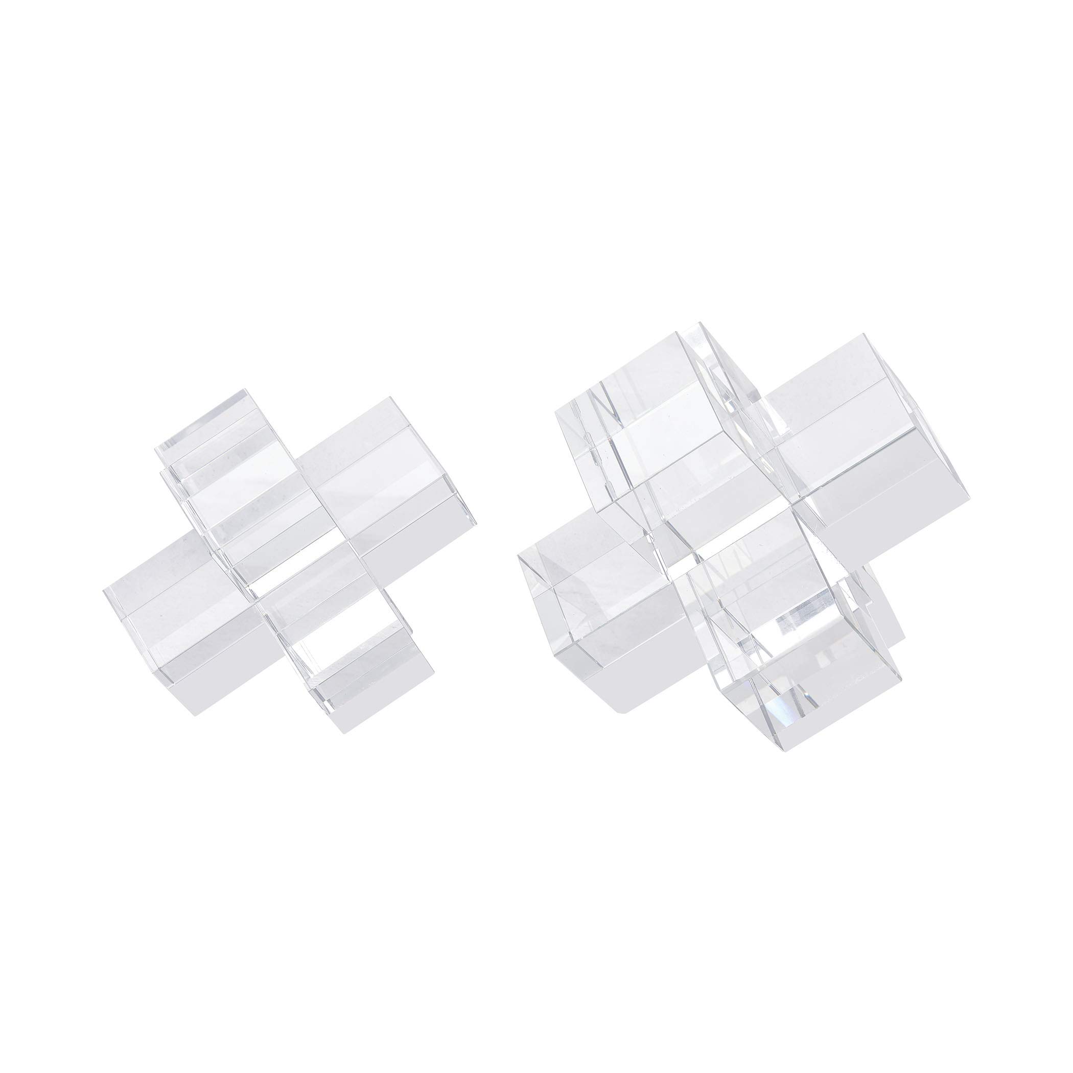 Clear AR Lighting Bookends - Modern Acrylic Book Supports for Shelves & Desks | Perfect for Home, Office & Library Organization