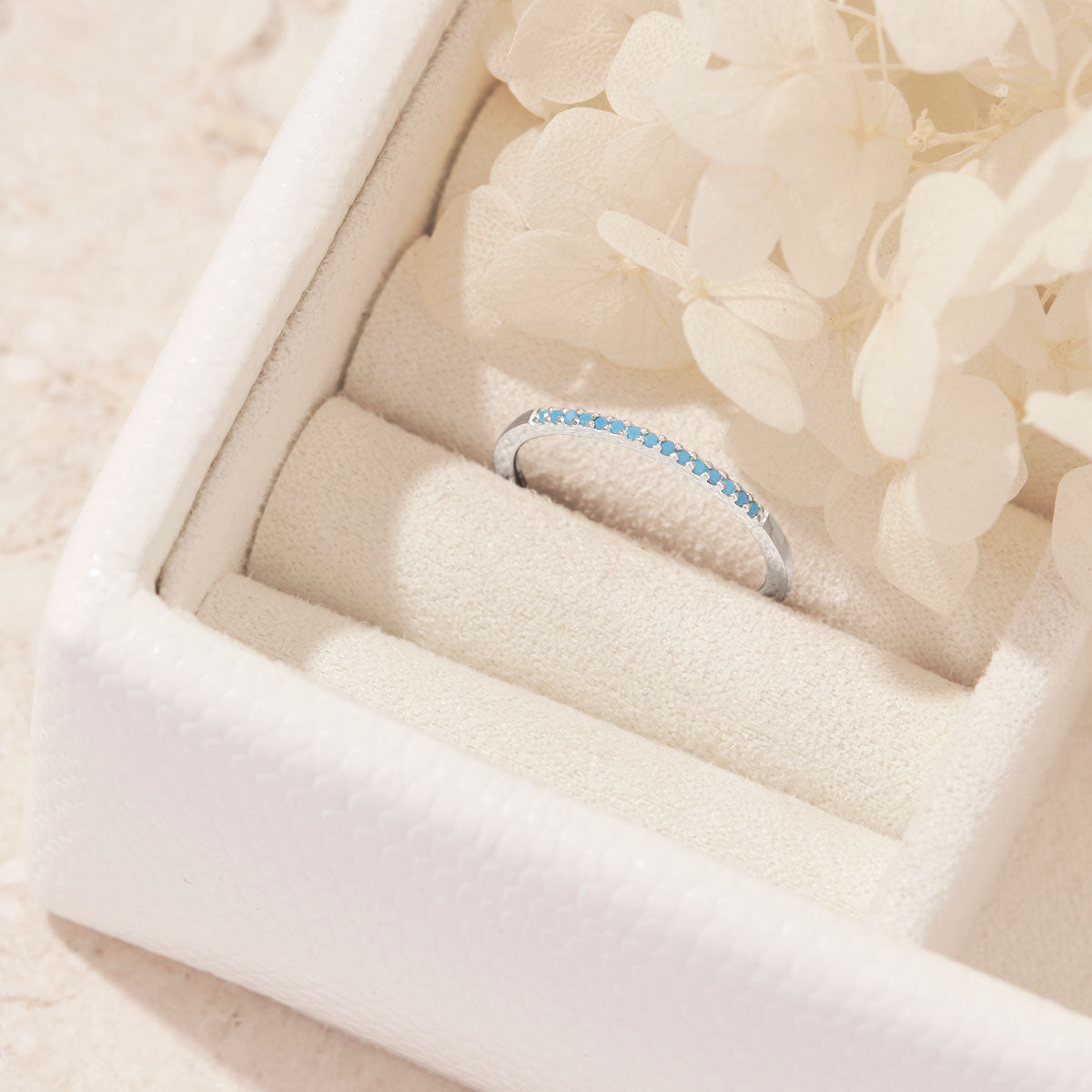 Sparkling Turquoise Ring for Women - Elegant Handmade Sterling Silver Jewelry - Perfect for Weddings, Parties & Everyday Wear