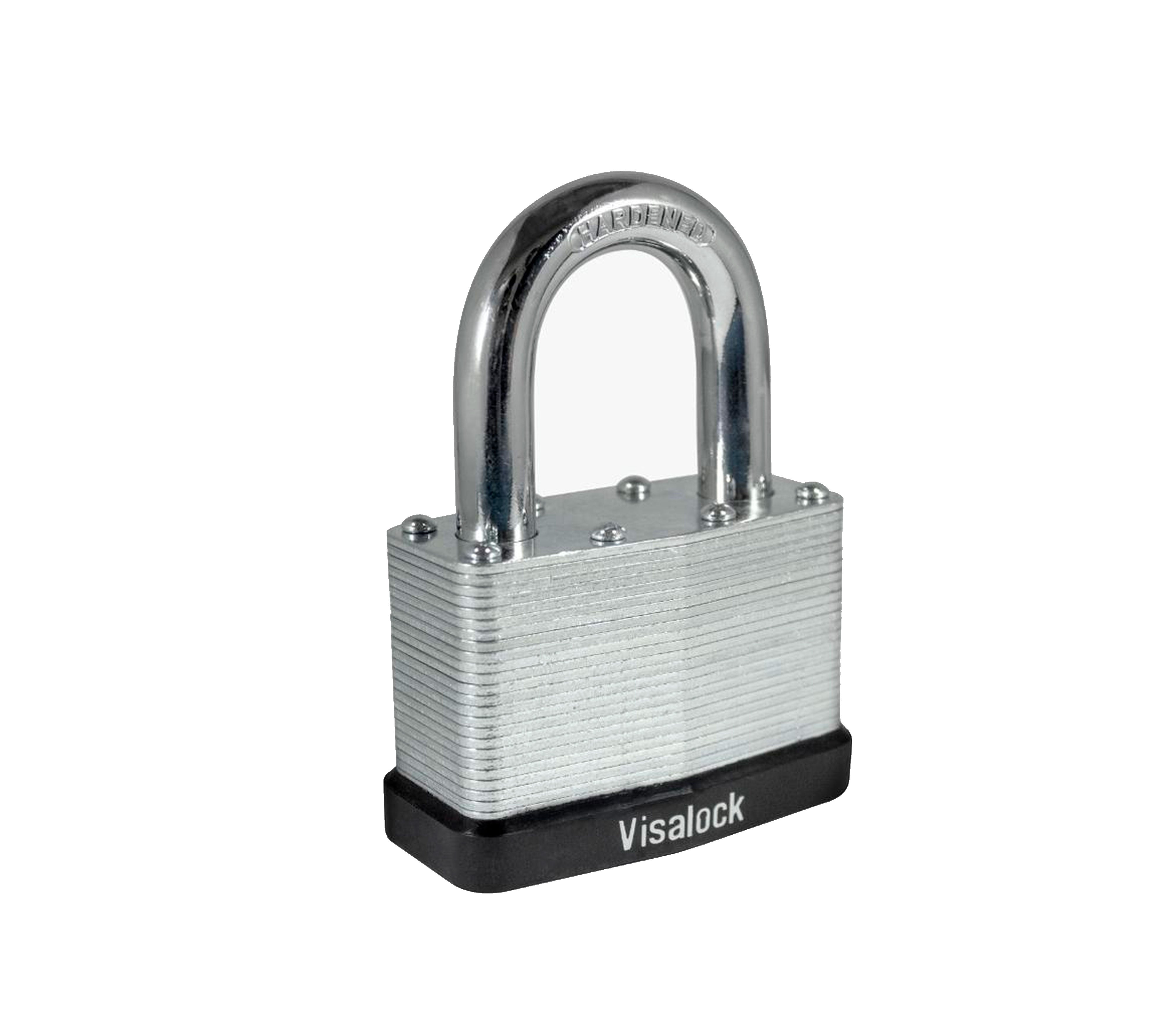 Visalock Laminated Padlock in Blister Pack - High Security Lock for Home, Garage, Locker & Outdoor Use