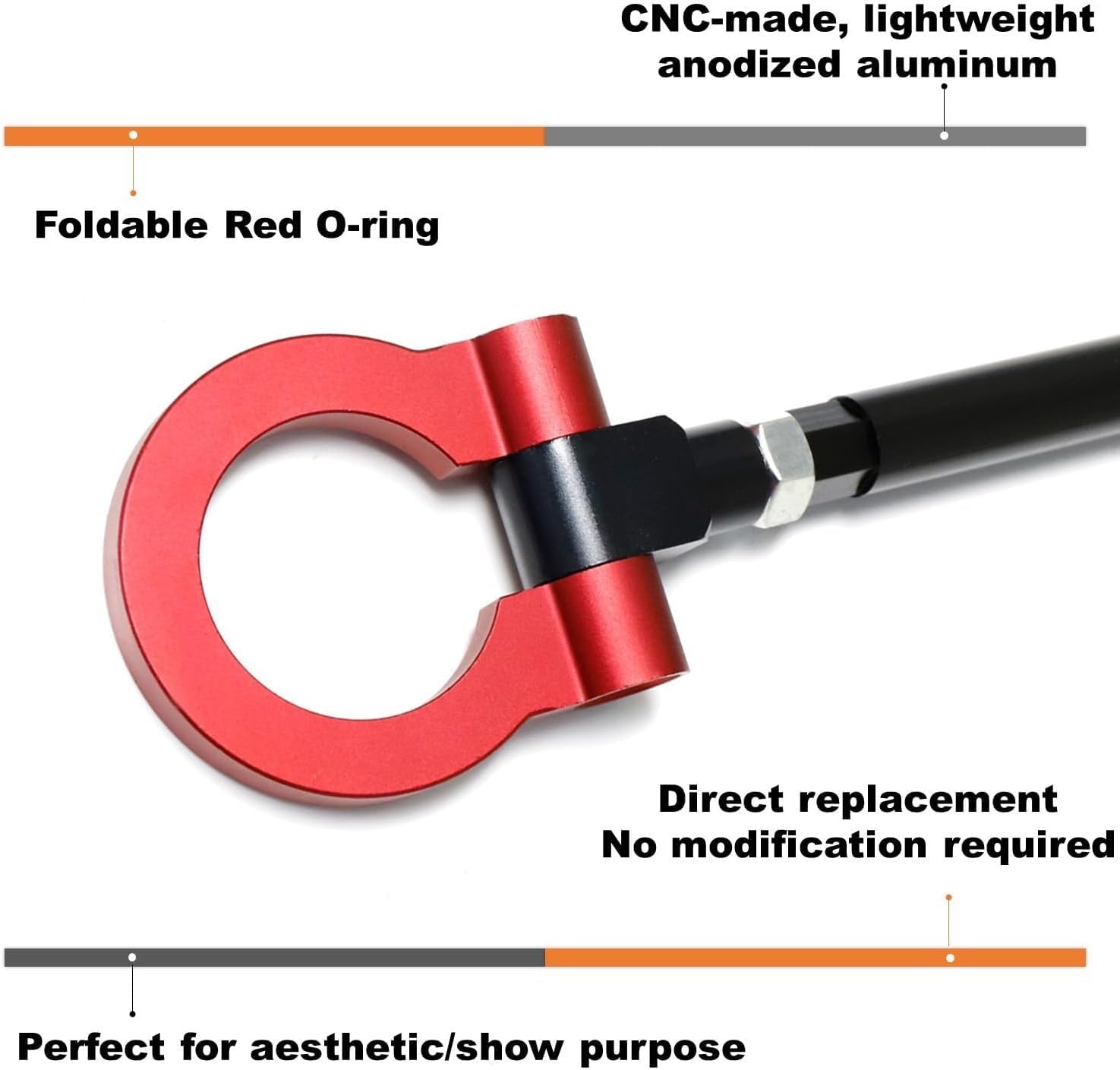 Euro Sports Red Front Tow Hook Ring for BMW X1 X3 X4 X5 X6 Z4 (Fxx Chassis) - Durable Car Accessory for Racing, Off-Road & Track Day Enthusiasts