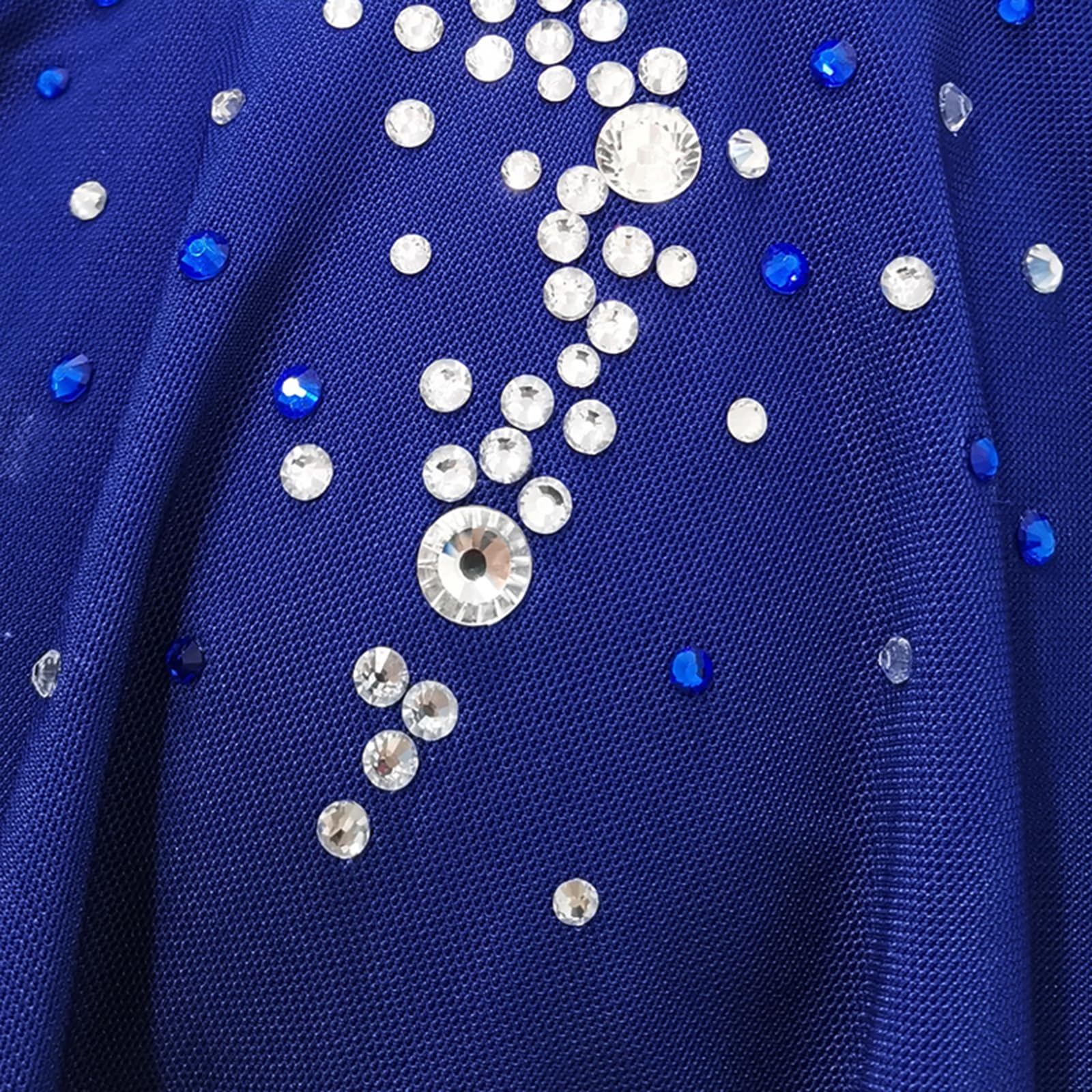 LIUHUO Girls Dance Dress with Gradient Blue Gems - Competition Performance Wear, Ice Skating Costume for Ballet, Gymnastics & Figure Skating