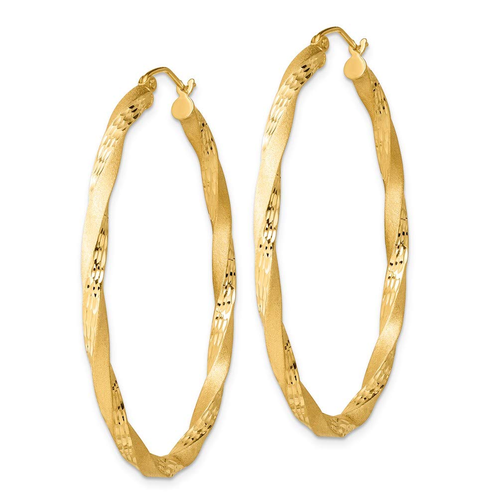Jewels By Lux Sterling Silver Gold Plated Twisted Double Clip Satin Oval Hoop Earrings for Women - Perfect for Parties, Weddings & Everyday Elegance