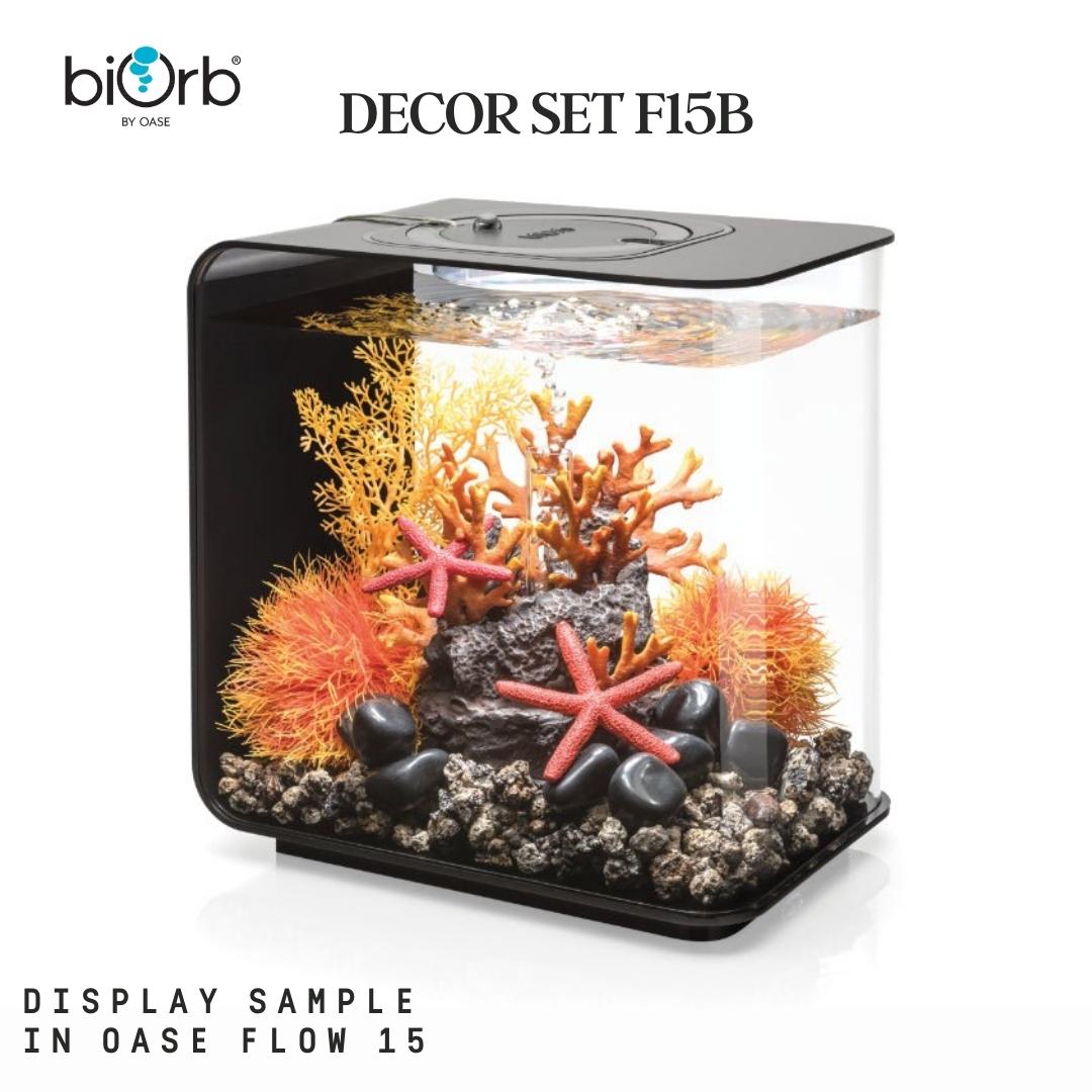 biOrb Decoration Set F15B for FLOW 15 Aquarium - Artificial Plants & Ornaments for Fish Tank Decor | Perfect for Home, Office & Pet Store Displays