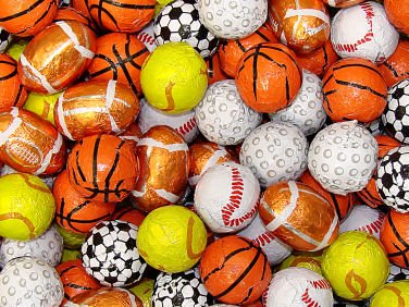 Premium Chocolate Foil Balls - Assorted Sports Theme (5 lb Bulk Bag) - Perfect for Birthday Parties, Sports Events & Holiday Gift Baskets