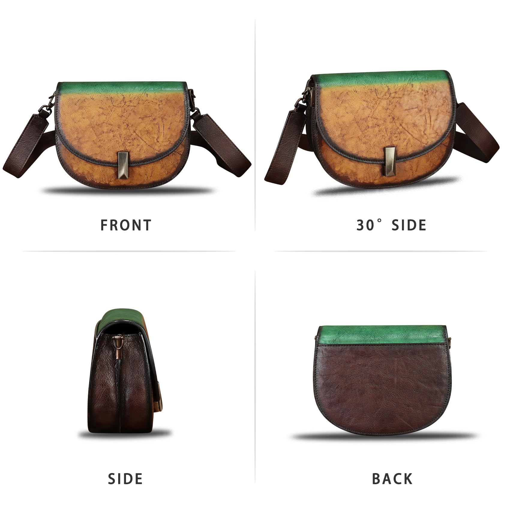 Genuine Leather Crossbody Bag for Women - Vintage Retro Leather Pouch Handbag Purse Ladies Satchel | Perfect for Everyday Use, Travel & Date Night
