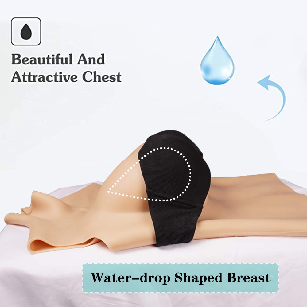 Premium C-G Cup Half-Body Silicone Breast Plates for Drag Queens, Crossdressers & Transgender - Realistic Breast Forms for Cosplay, Theater & Gender Affirmation