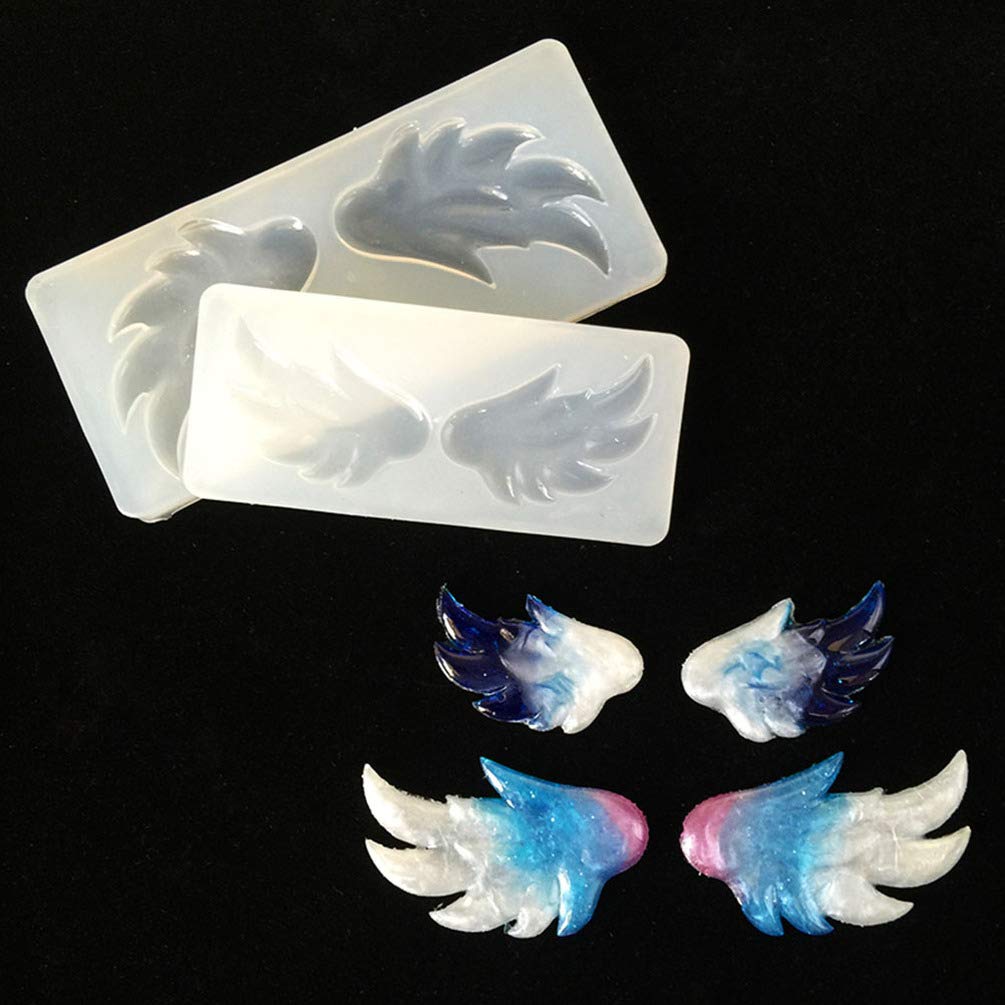 5pcs Wing Silicone Molds for DIY Jewelry, Chocolate, Gummies, Resin, Cookies & Pastry - Perfect for Necklace Pendants, Cake Decorations & Crafting Projects