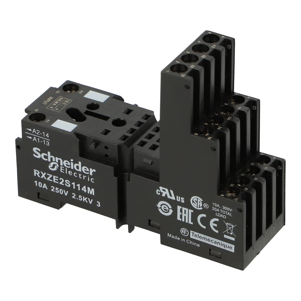 Schneider Electric RXZE2S114M Relay Socket - DIN Rail Mount, 10A, 250V AC - Perfect for Industrial Control Panels & Automation Systems