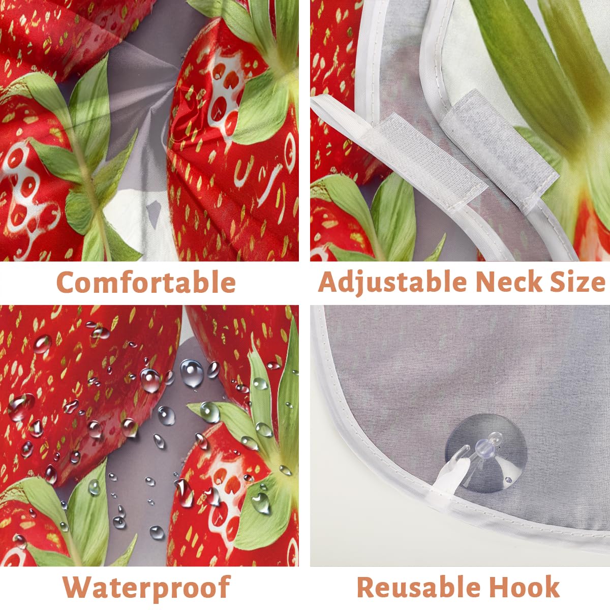 **Strawberry Print Beard Shaving Bib for Men - Waterproof Hair Dye Apron & Makeup Cape for Barbers, Stylists & DIY Haircuts - Sink Hair Catcher & Grooming Accessory (Great for Home Salon & Barber Shops)**