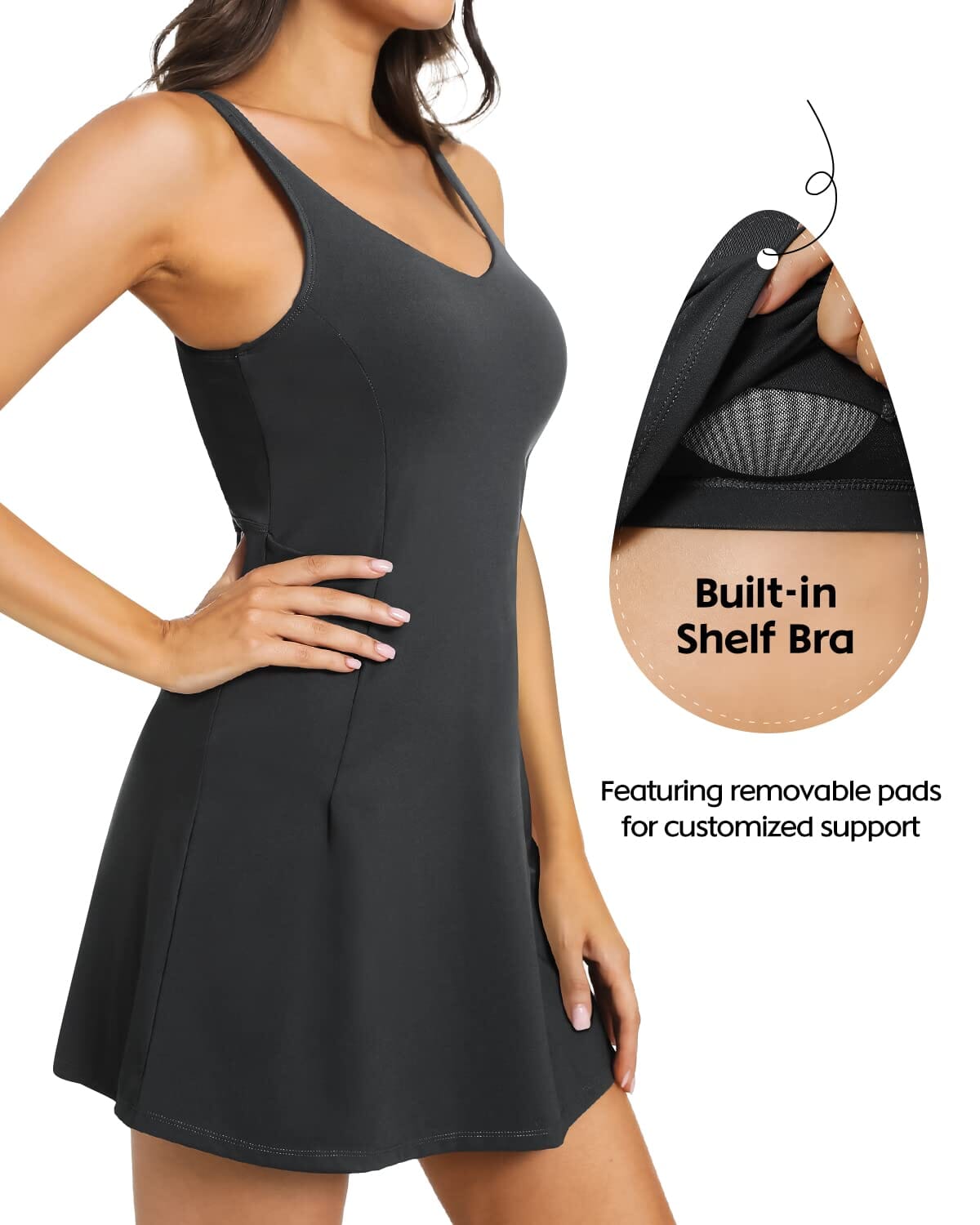Women's Tennis Dress with 4 Pockets - Breathable Quick-Dry Sports Dress for Tennis, Running & Workouts - Perfect for Court Training & Gym Sessions